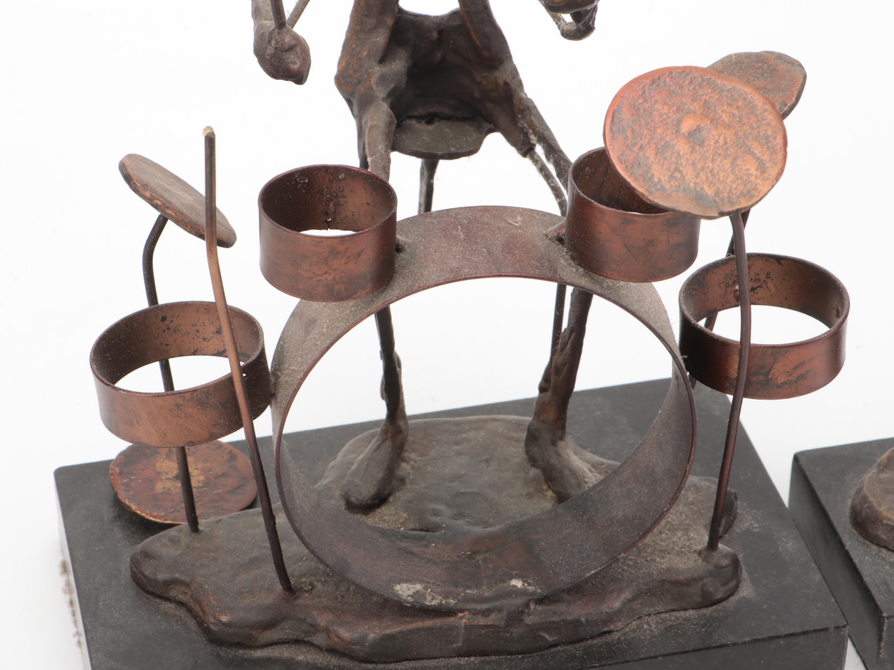 Metal Bass and Drum Player Figures