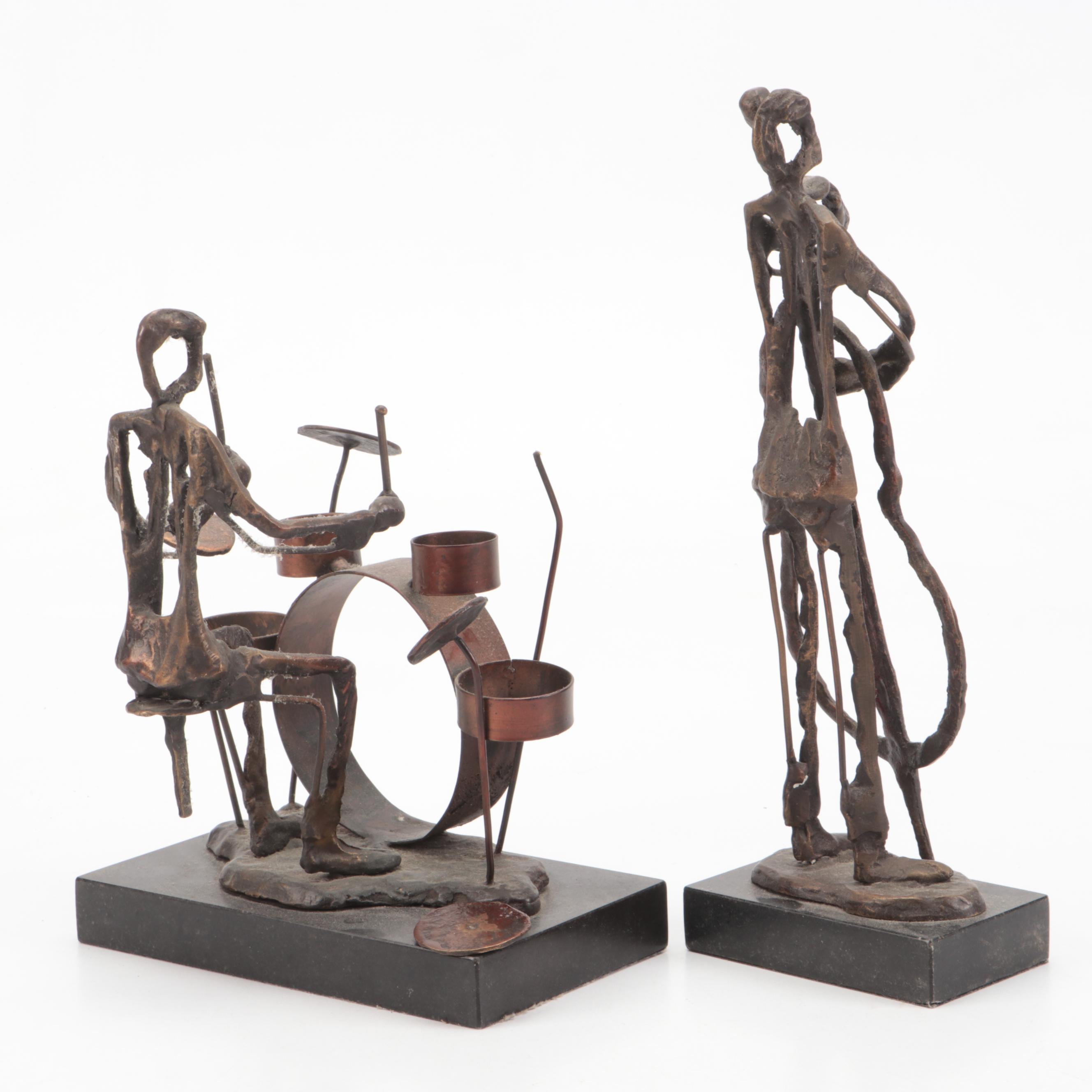 Metal Bass and Drum Player Figures