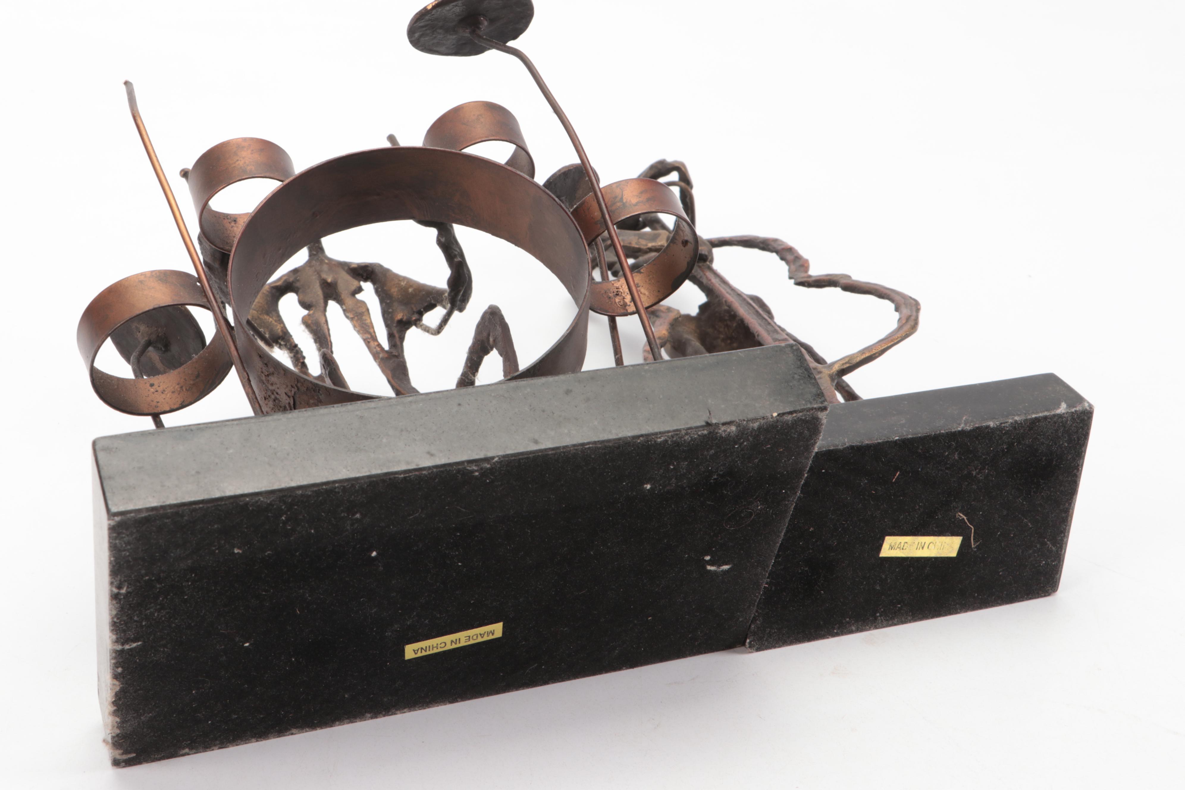 Metal Bass and Drum Player Figures