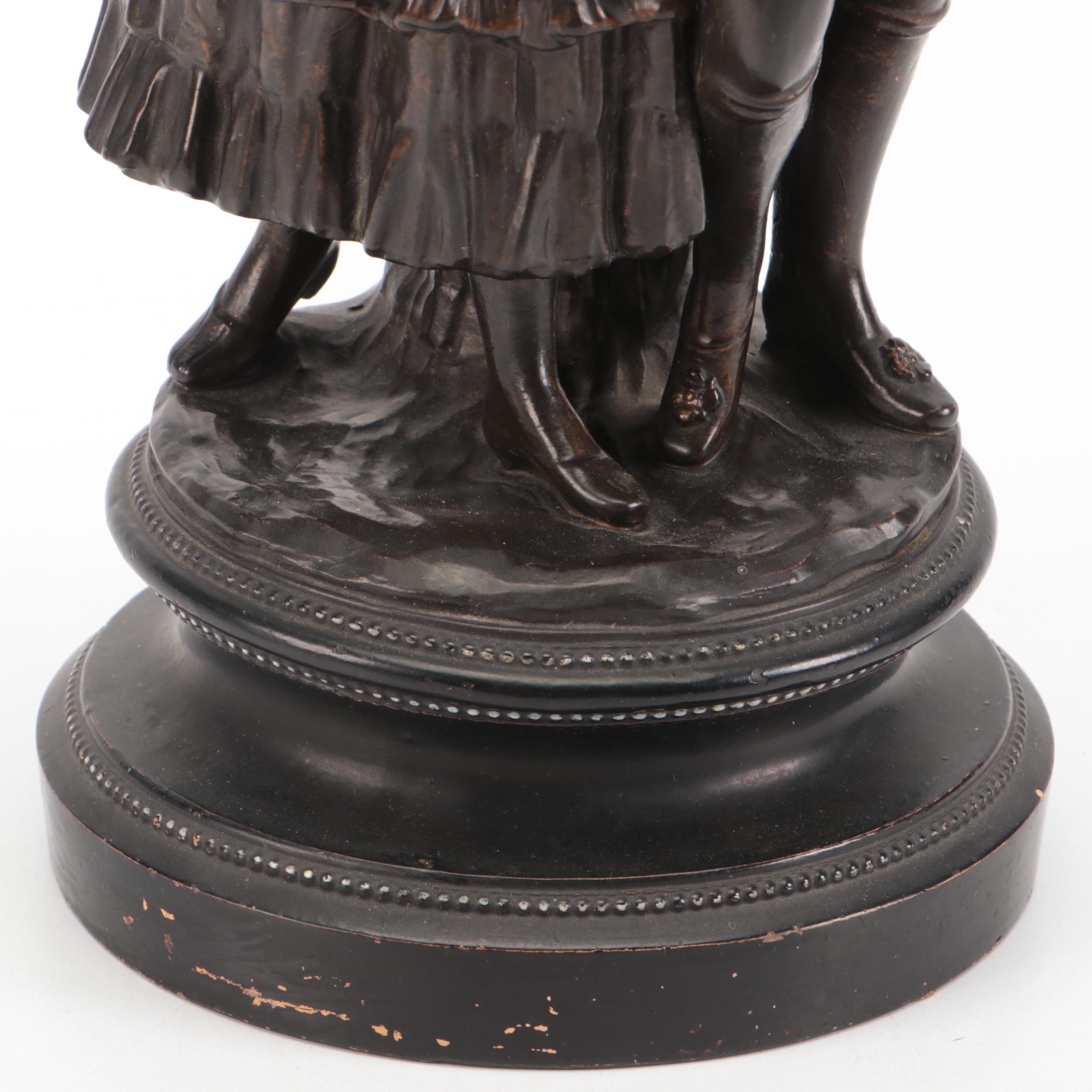 Victorian Style Bronzed Metal Figural Group, 20th Century