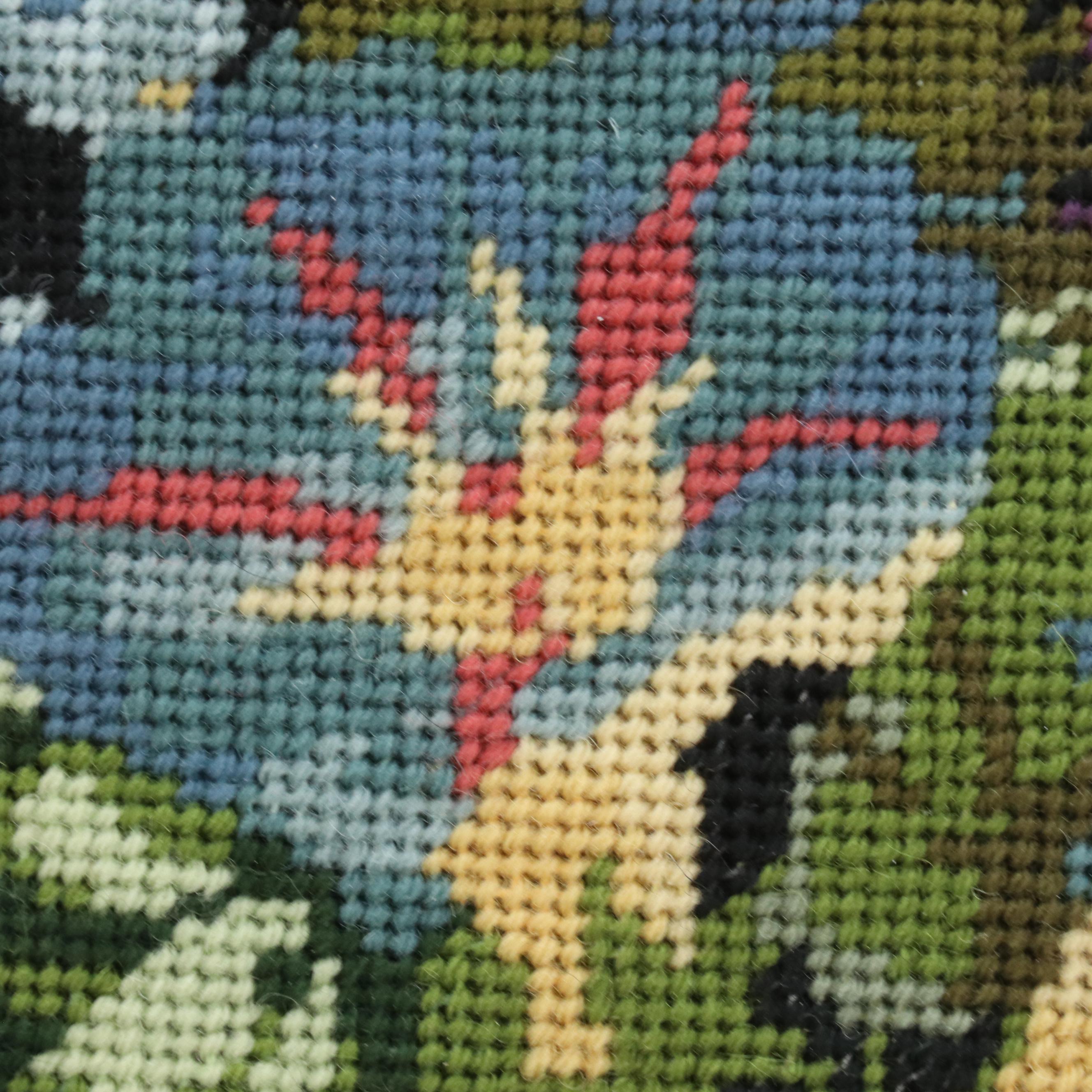 Kathleen Graf Floral "Be Kind" Needlepoint After Elizabeth Bradley