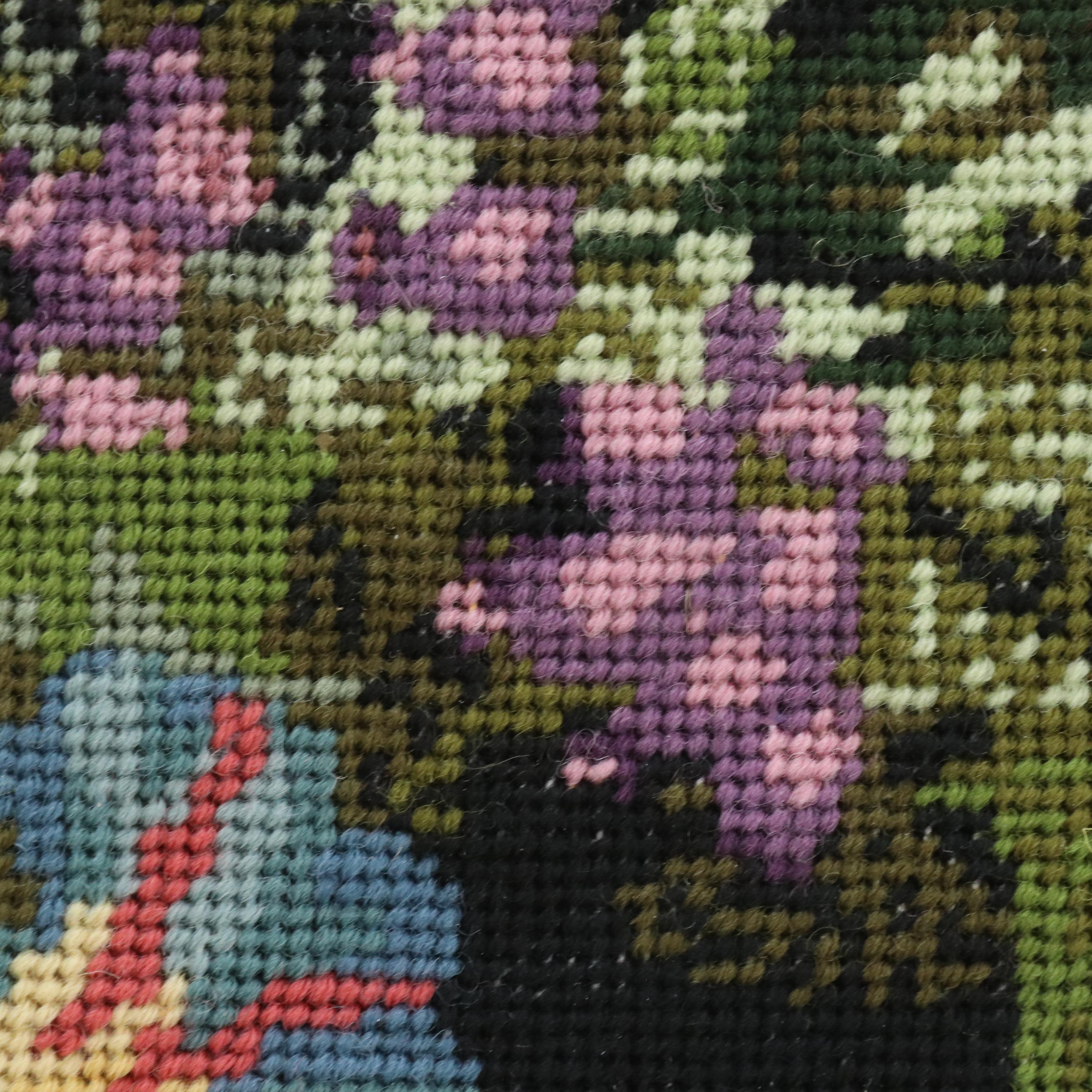 Kathleen Graf Floral "Be Kind" Needlepoint After Elizabeth Bradley