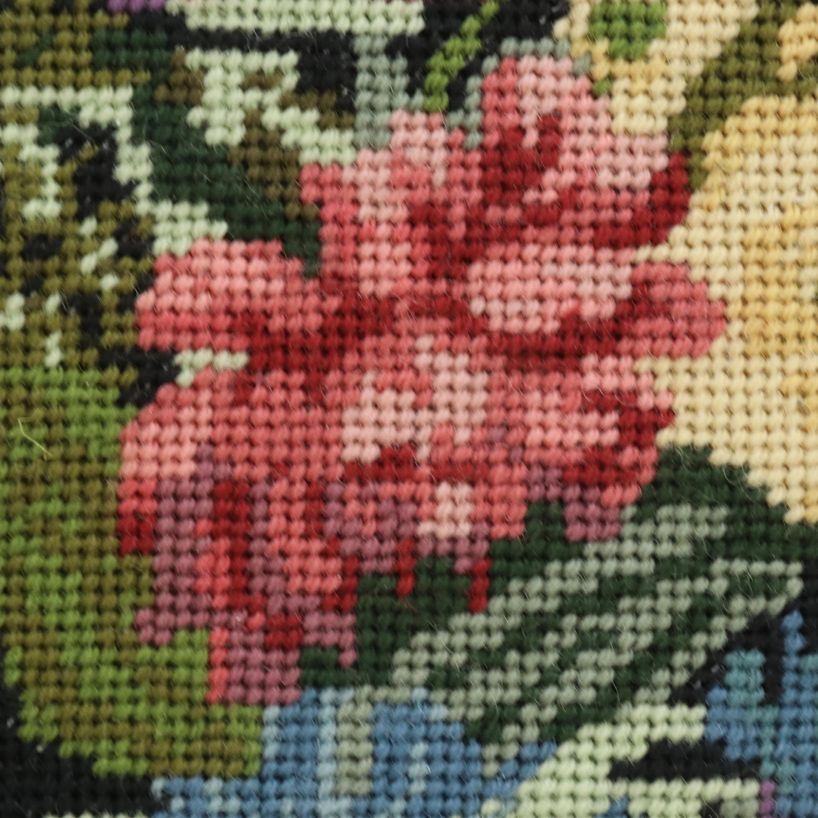 Kathleen Graf Floral "Be Kind" Needlepoint After Elizabeth Bradley