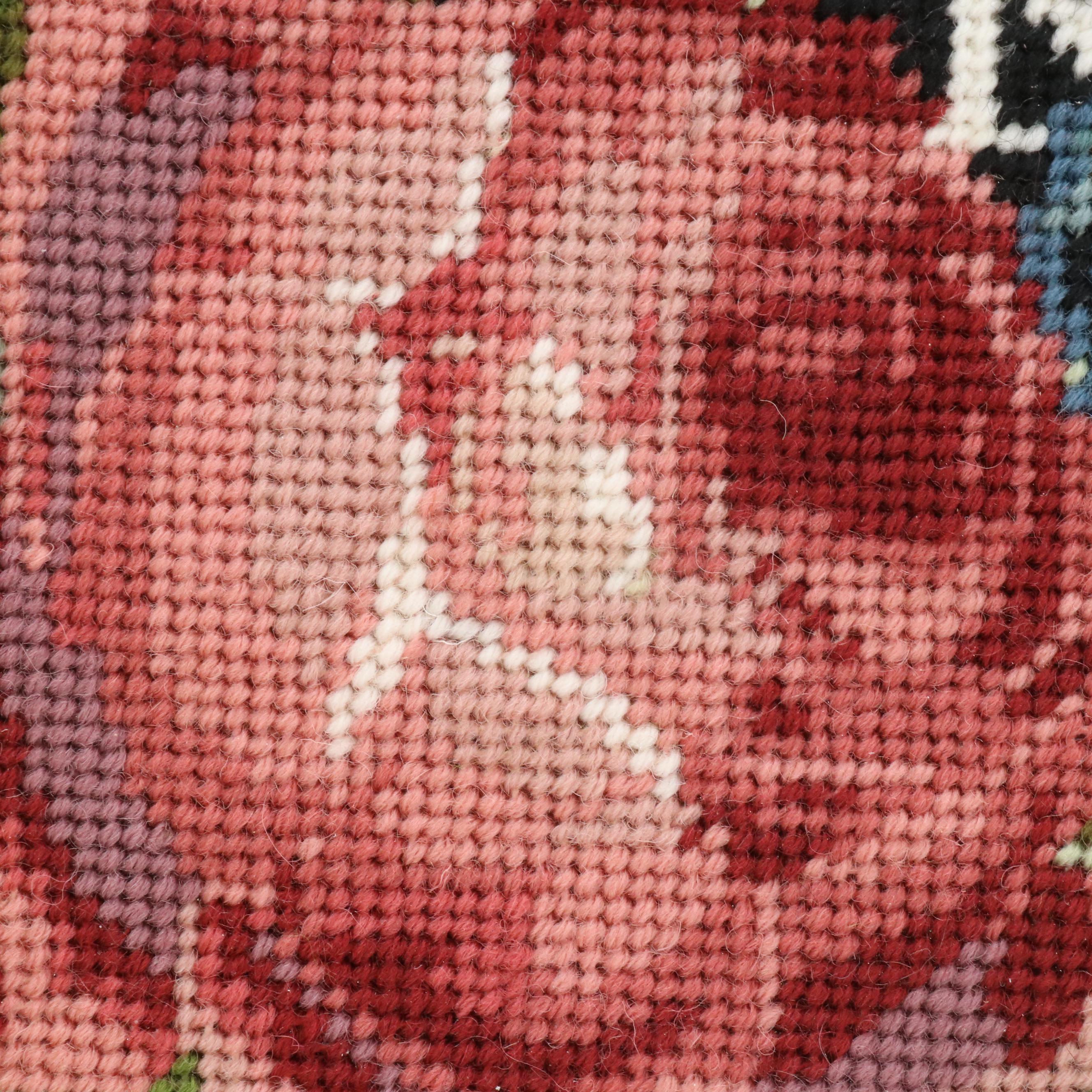 Kathleen Graf Floral "Be Kind" Needlepoint After Elizabeth Bradley