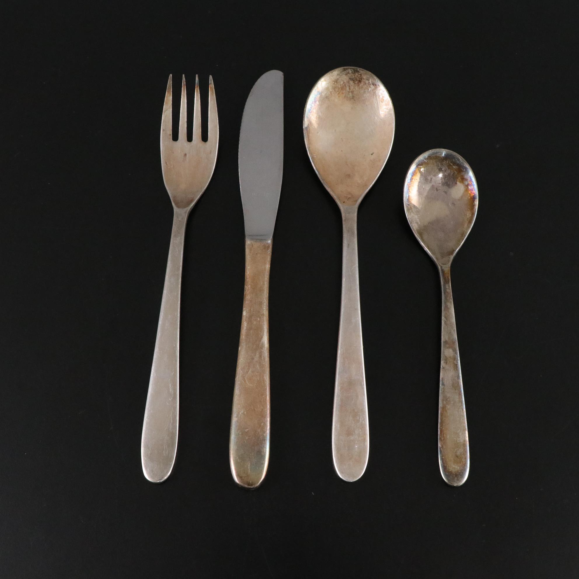 Beard Mid Century Modern Flatware with Swissair Items
