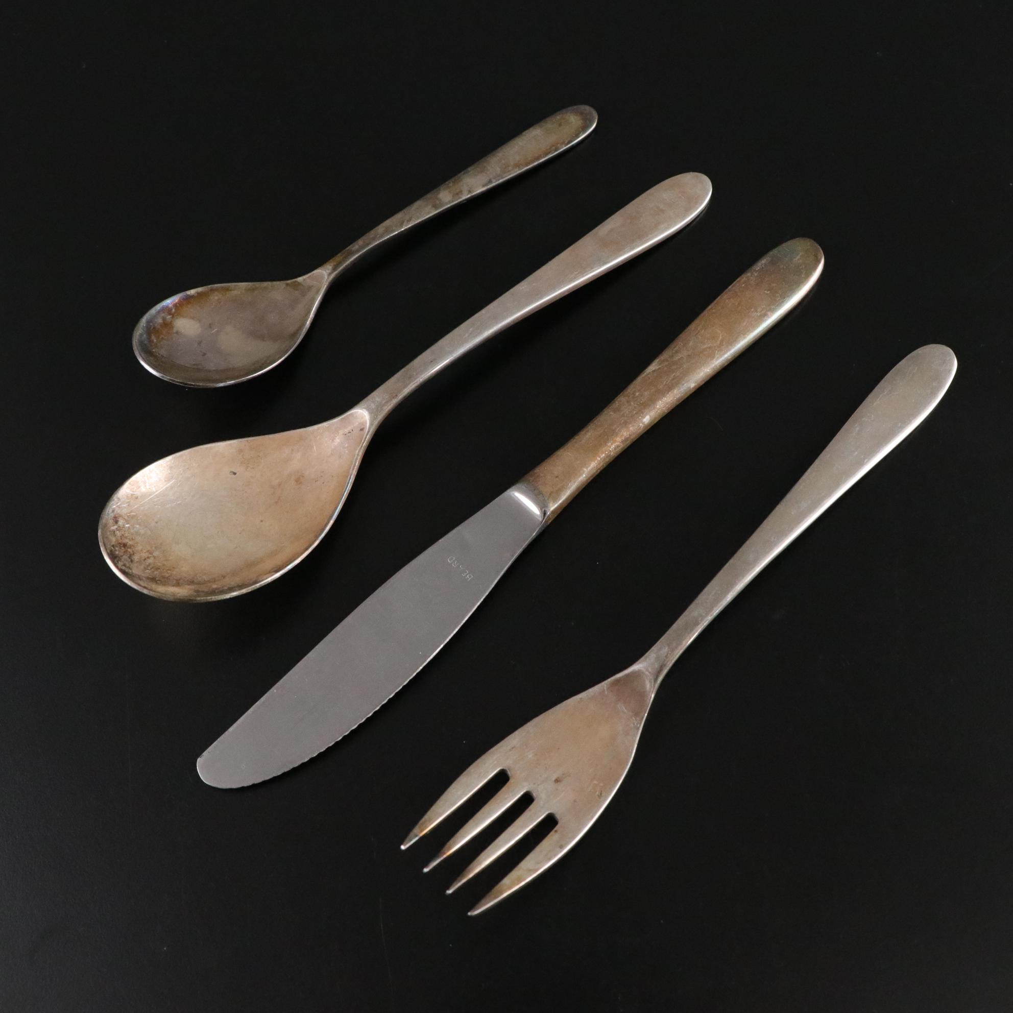Beard Mid Century Modern Flatware with Swissair Items