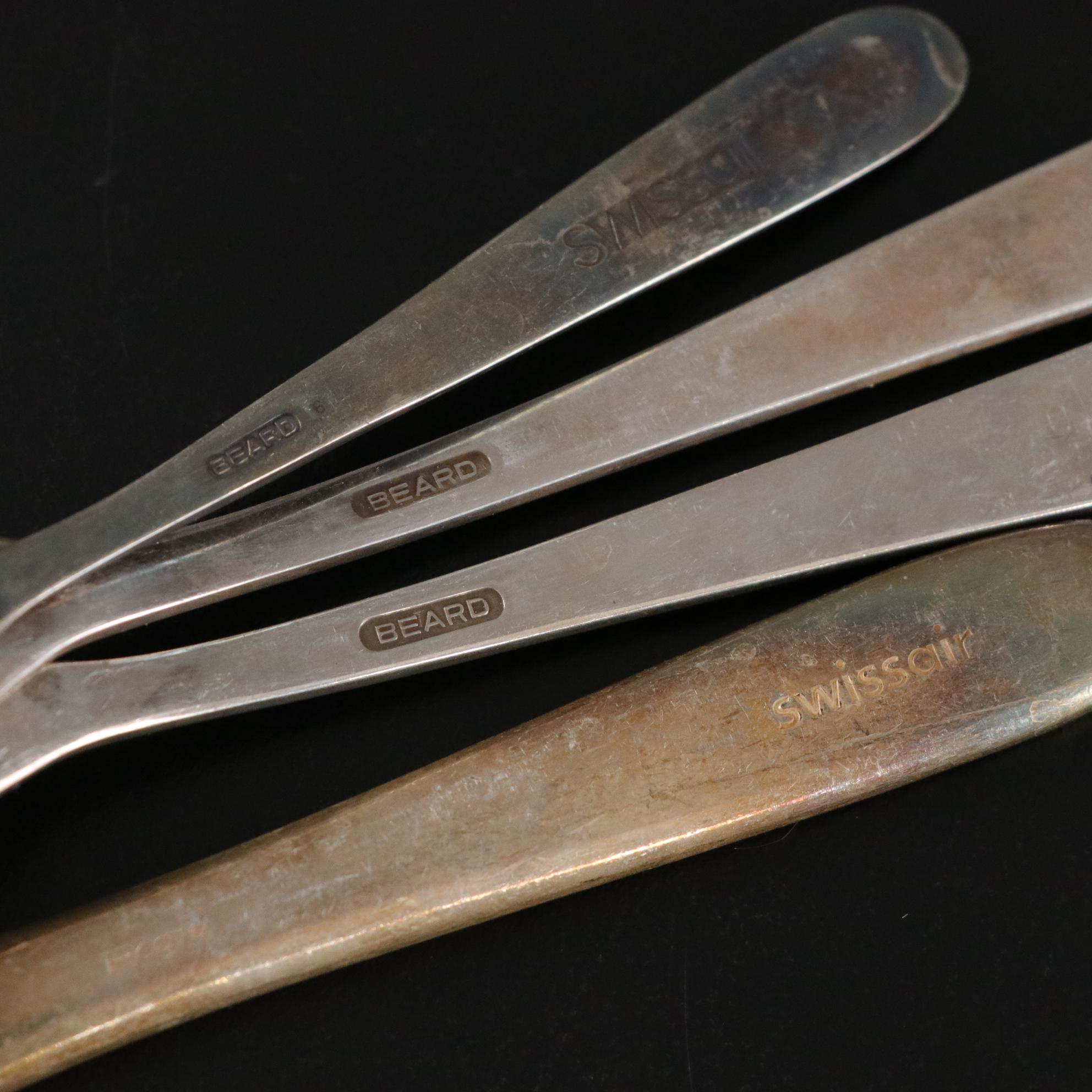 Beard Mid Century Modern Flatware with Swissair Items