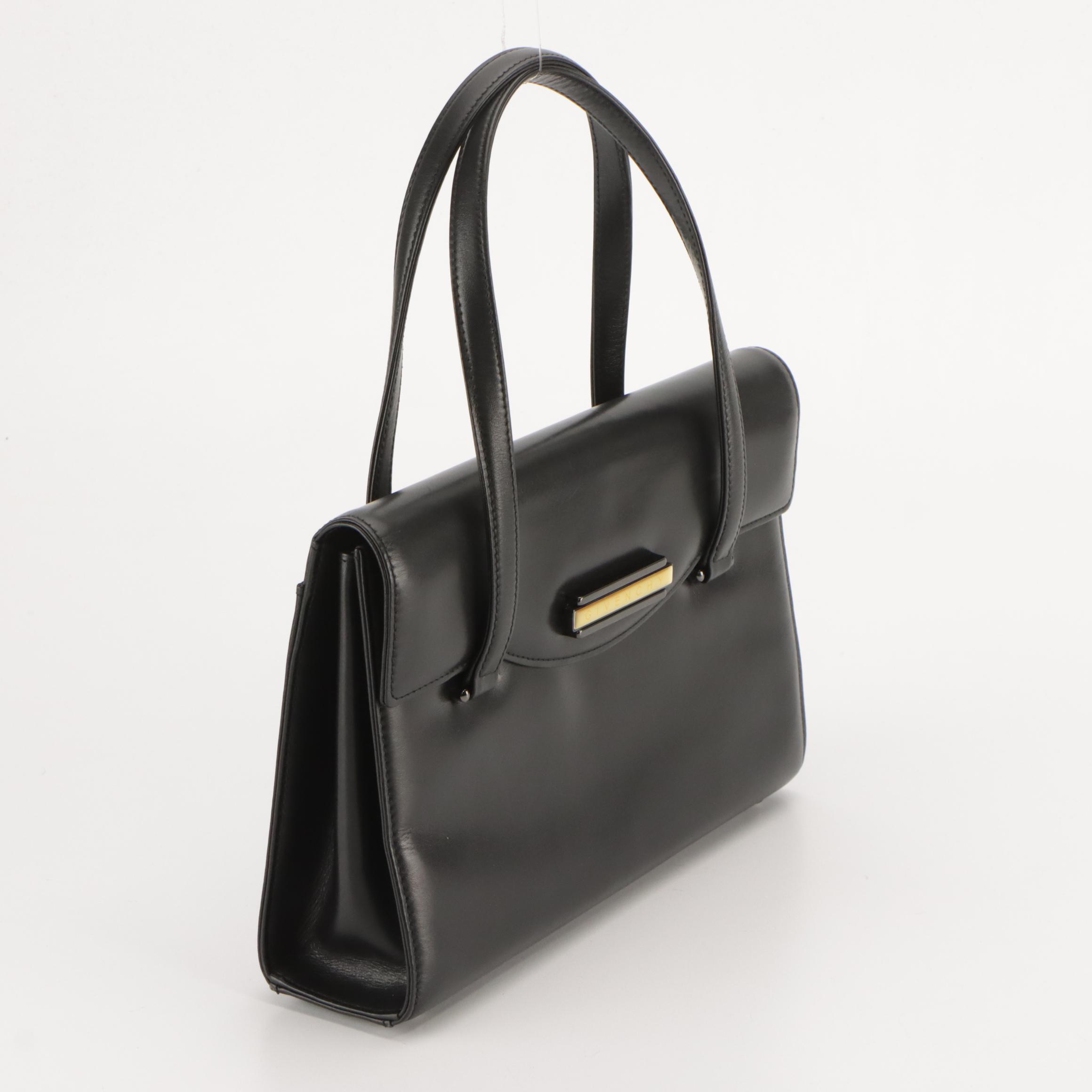 Givenchy Double Strap Handbag in Black Leather