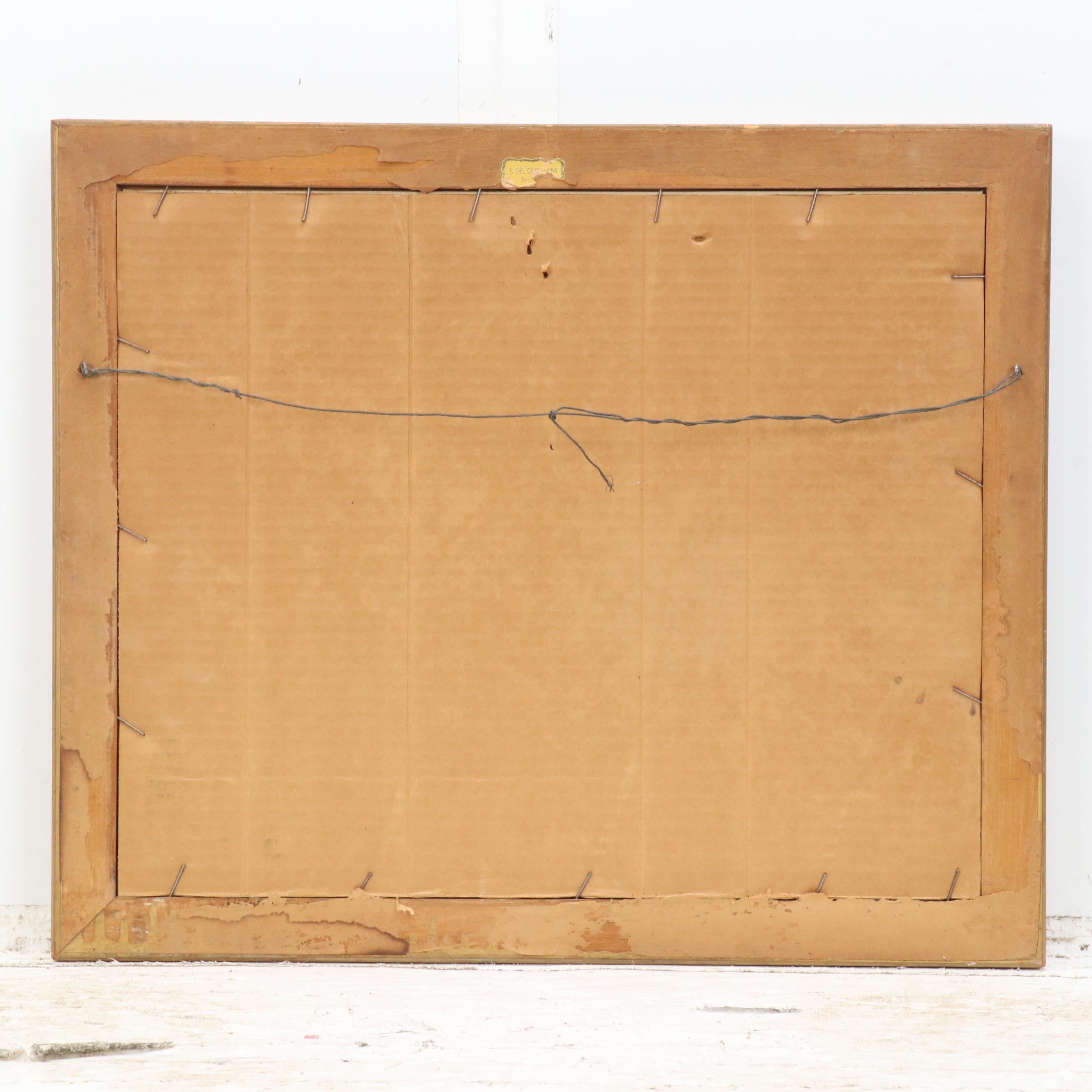 E. S Baier Oil Painting of Rocky Shore, 1959