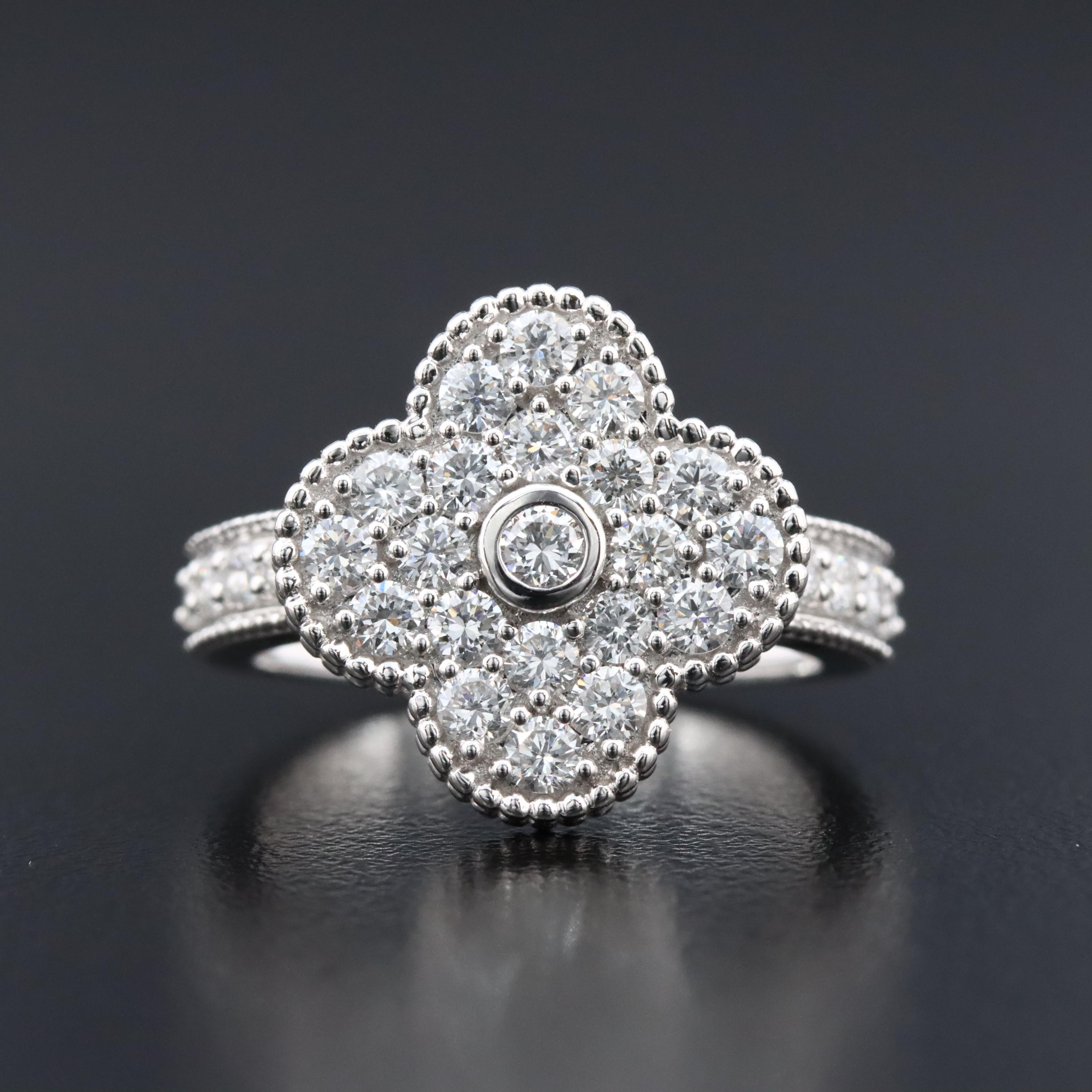 14K 1.21 CTW Lab Grown Diamond Quatrefoil Ring