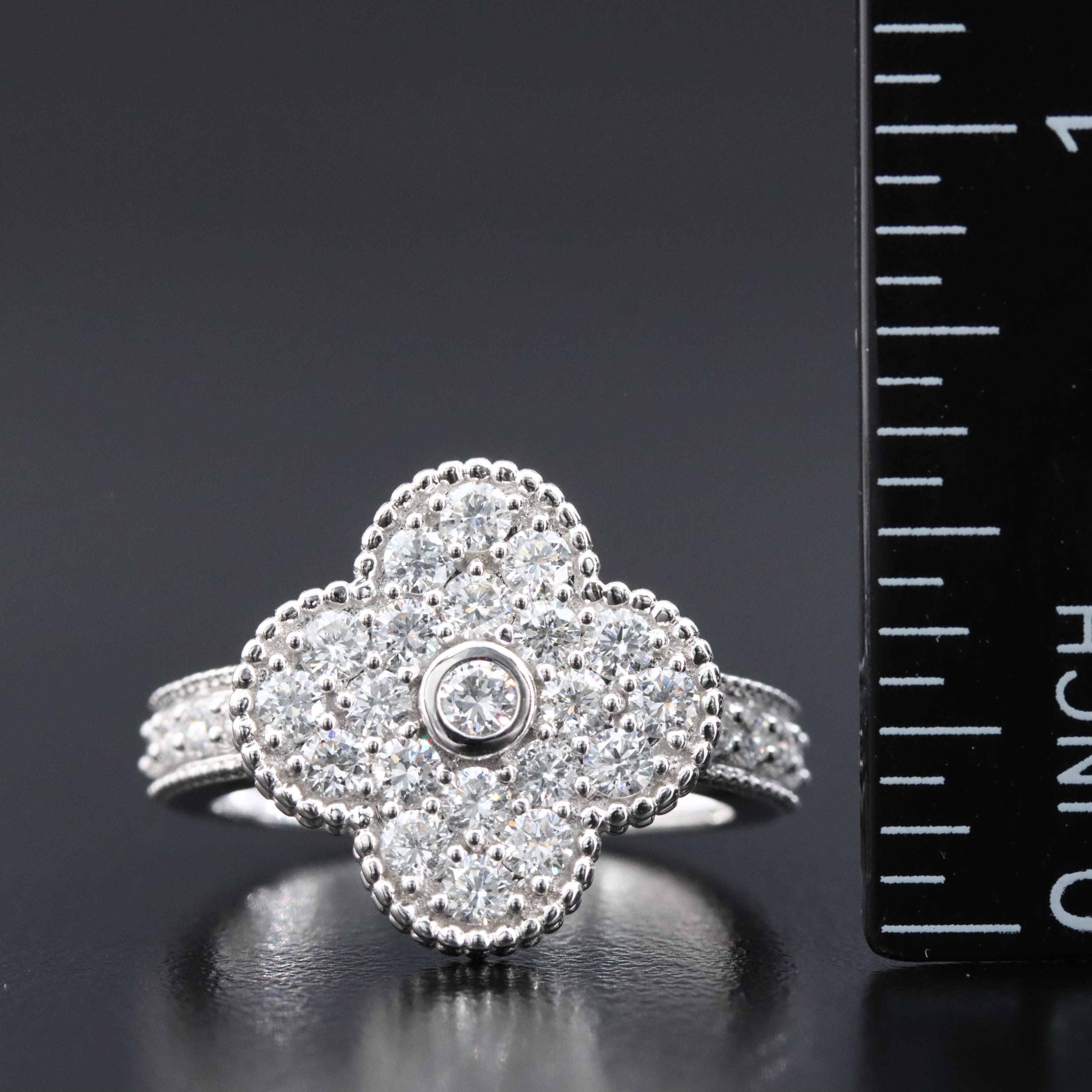 14K 1.21 CTW Lab Grown Diamond Quatrefoil Ring