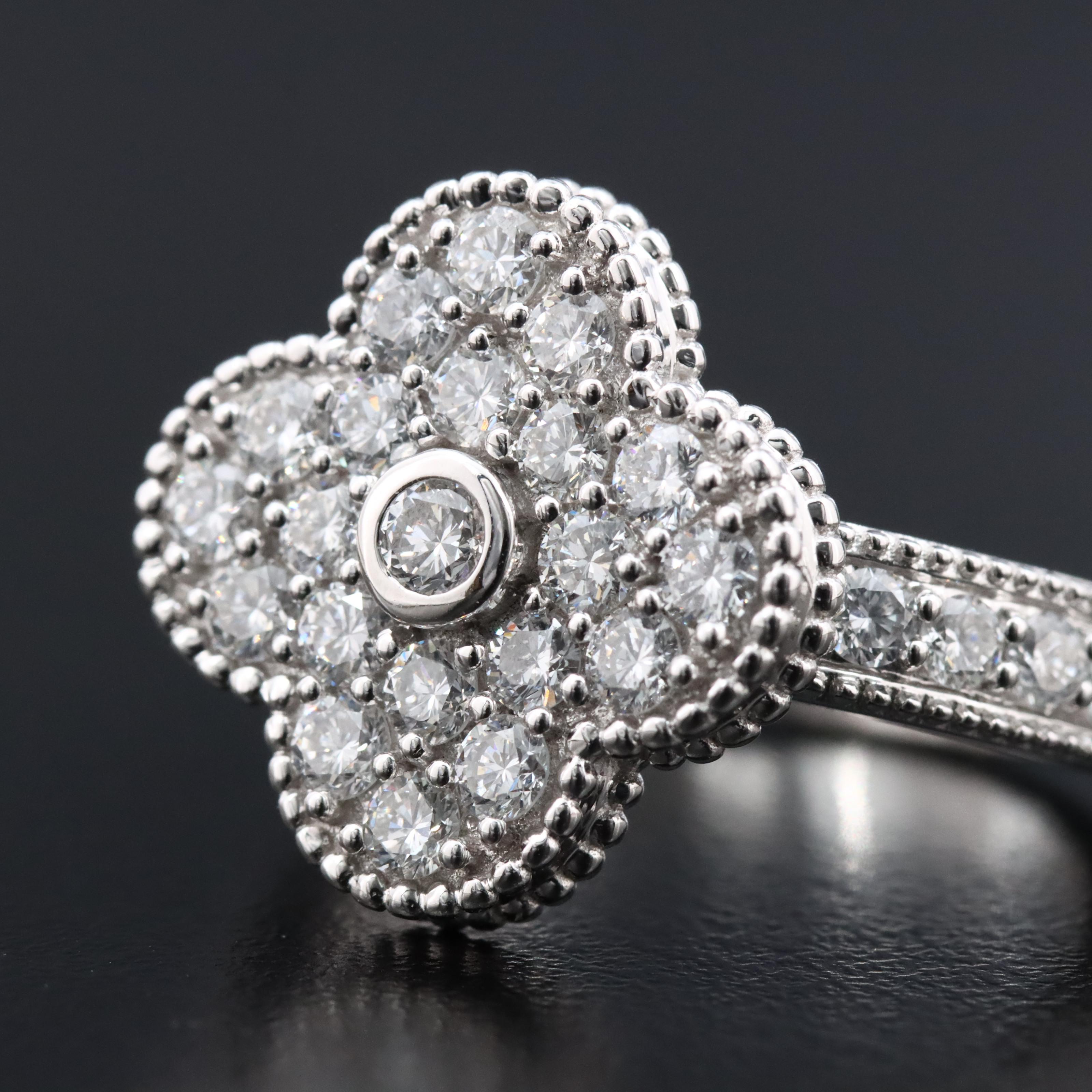 14K 1.21 CTW Lab Grown Diamond Quatrefoil Ring