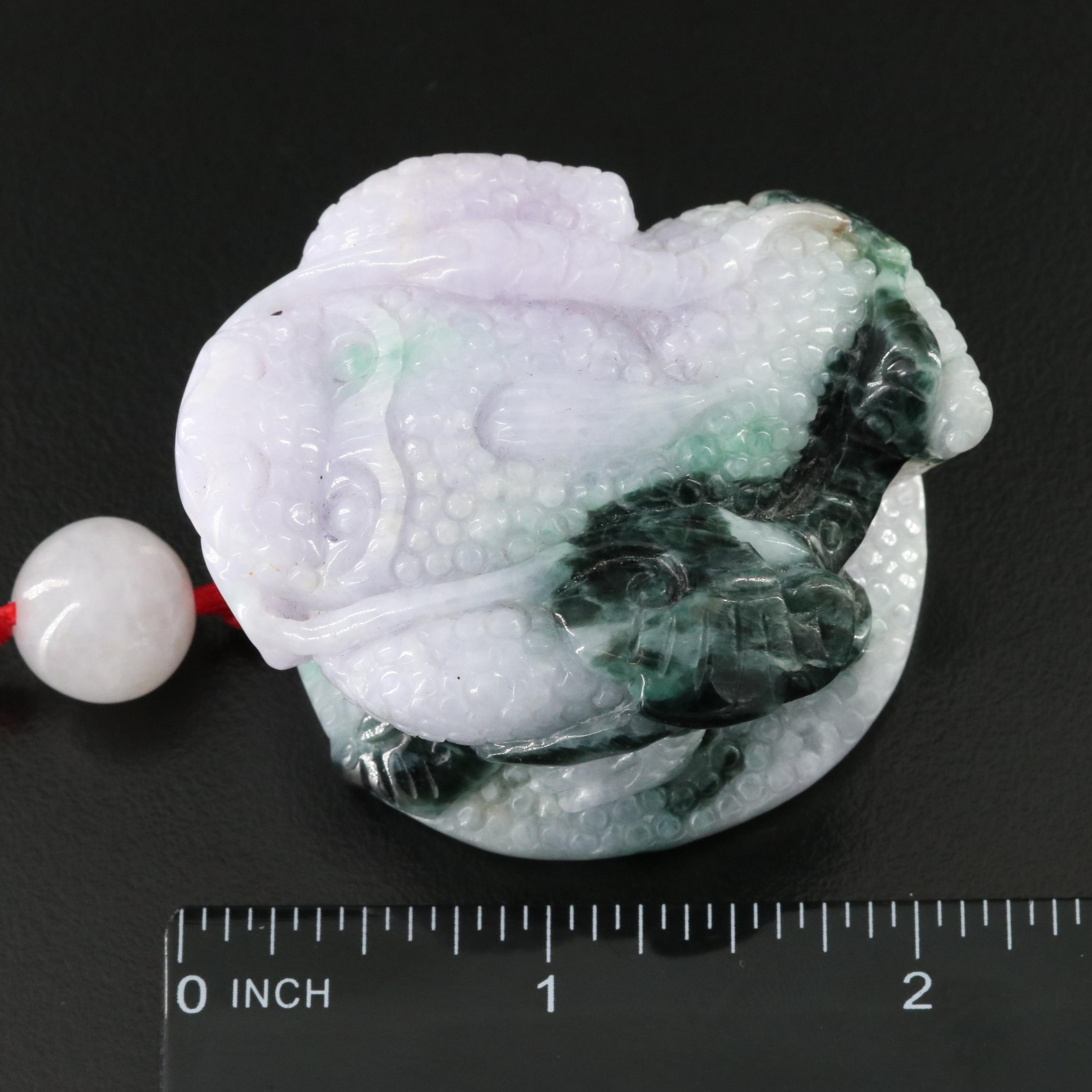 Chinese Jadeite Frog on Silk Cord
