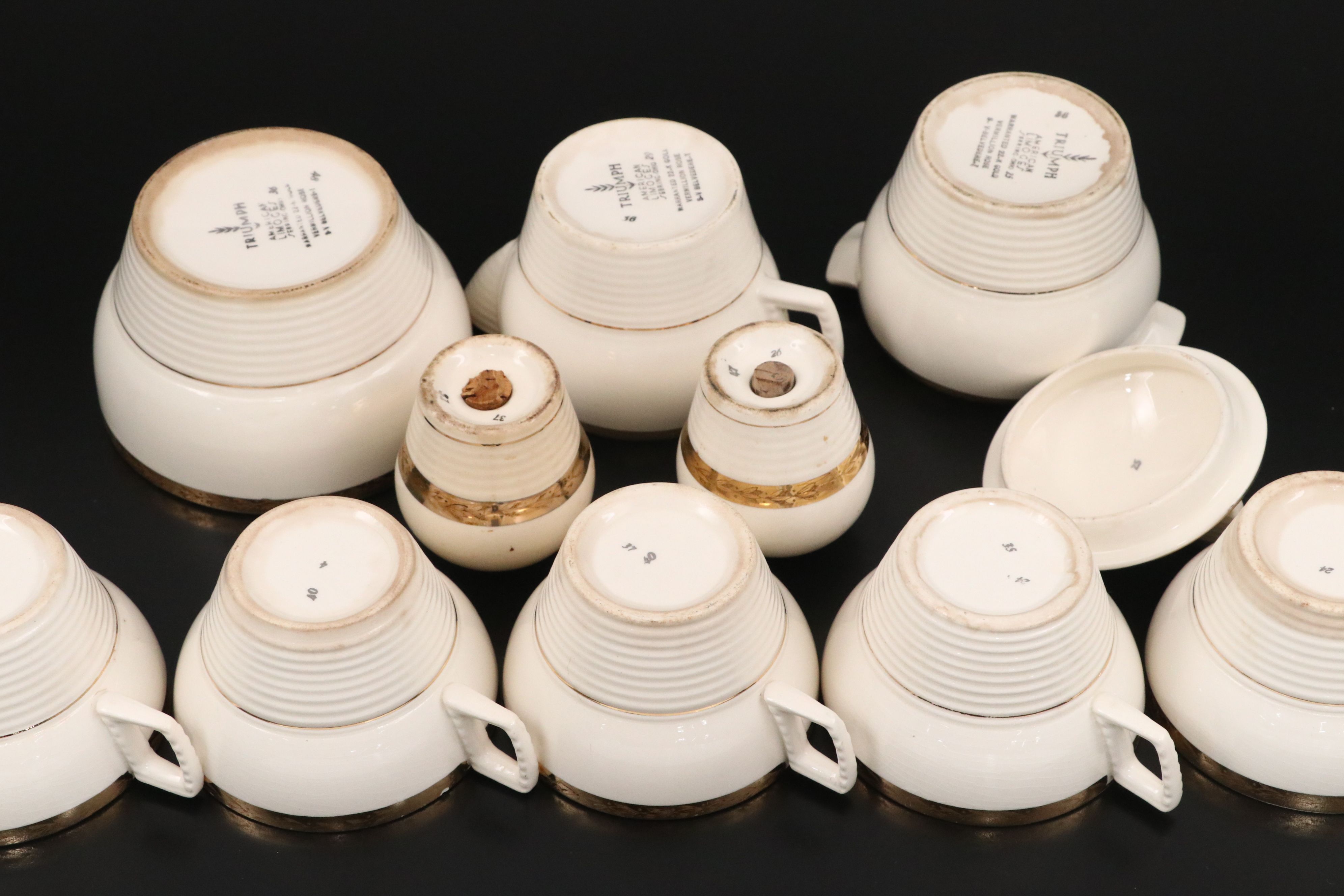 Triumph American Limoges "Vermillion Rose" Dinnerware and Serving Pieces