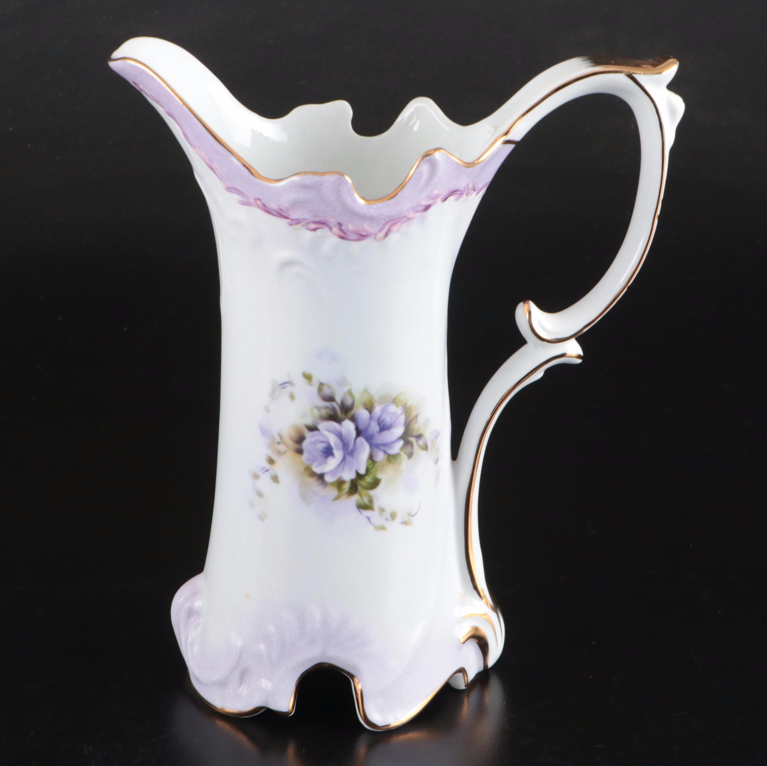 Porcelain Treasures Lavender Hydrangea Tea Set, Pitcher, Tray, and More