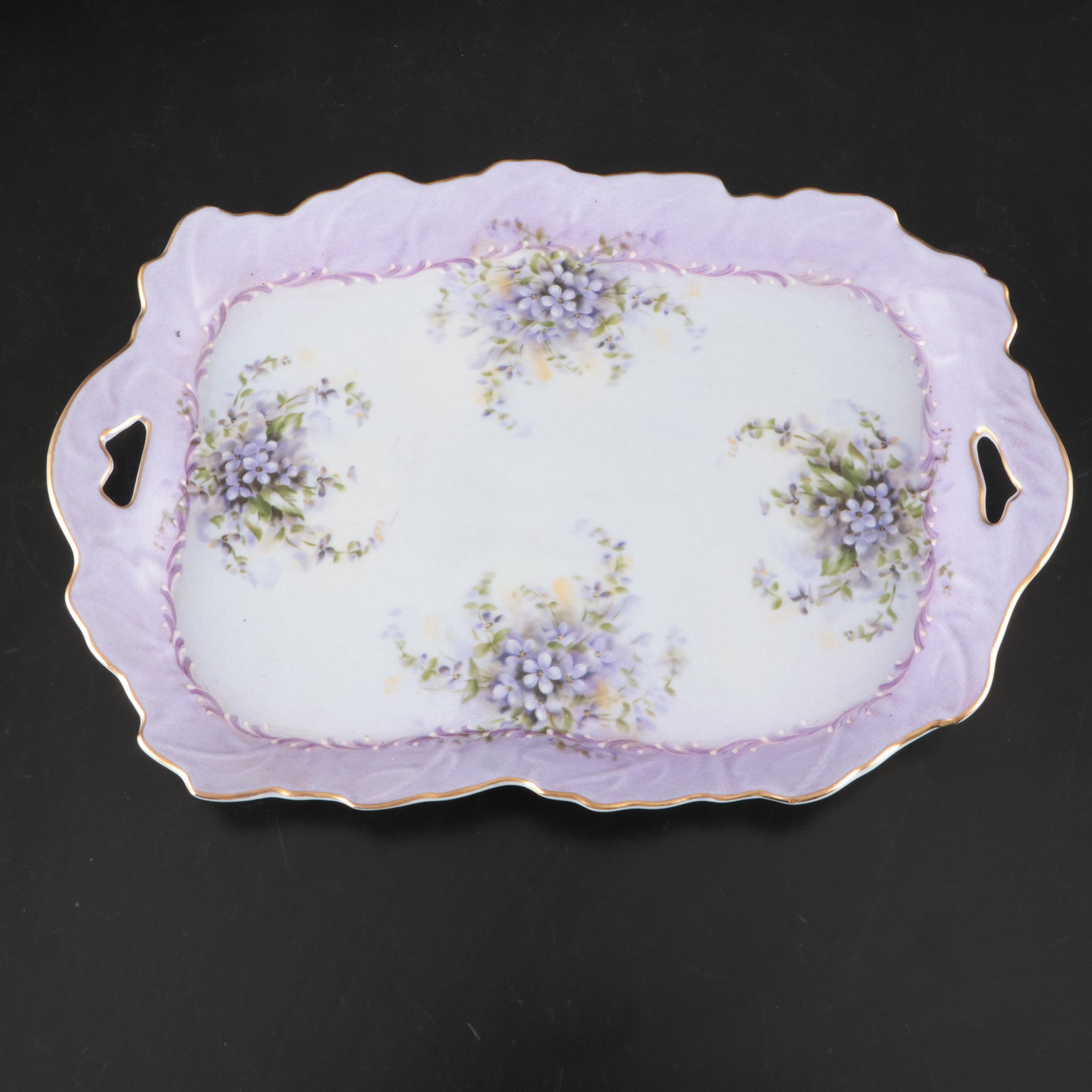 Porcelain Treasures Lavender Hydrangea Tea Set, Pitcher, Tray, and More