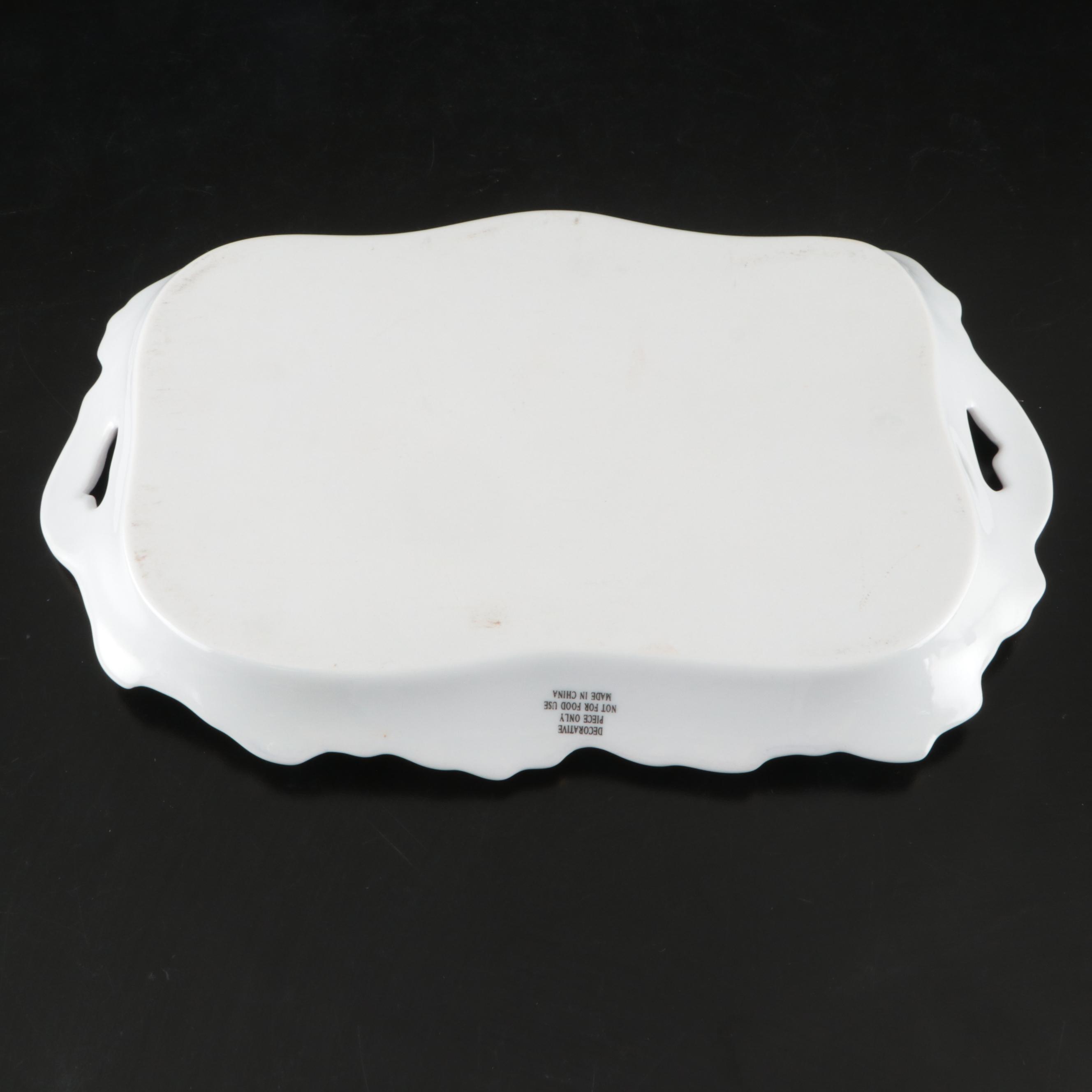 Porcelain Treasures Lavender Hydrangea Tea Set, Pitcher, Tray, and More