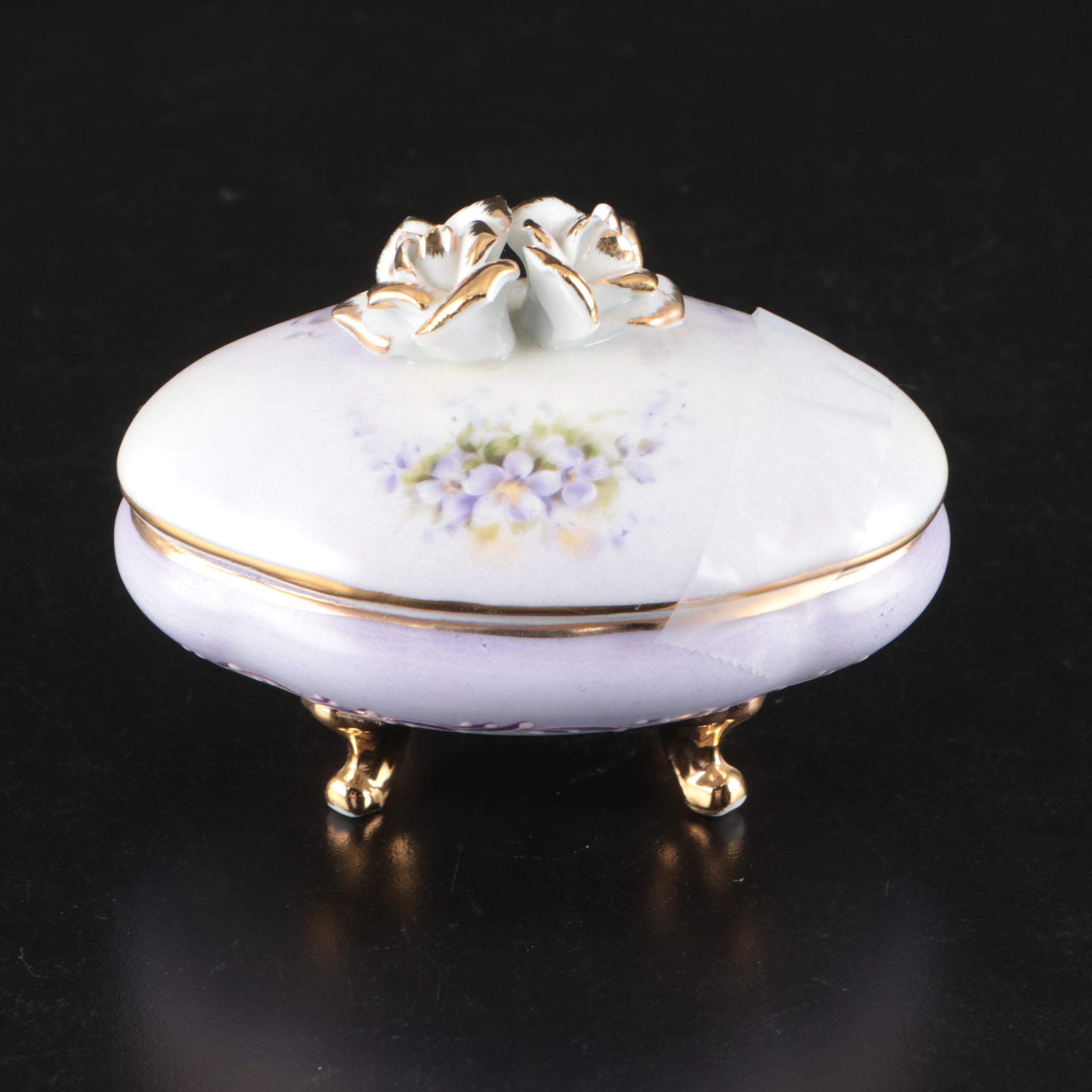 Porcelain Treasures Lavender Hydrangea Tea Set, Pitcher, Tray, and More