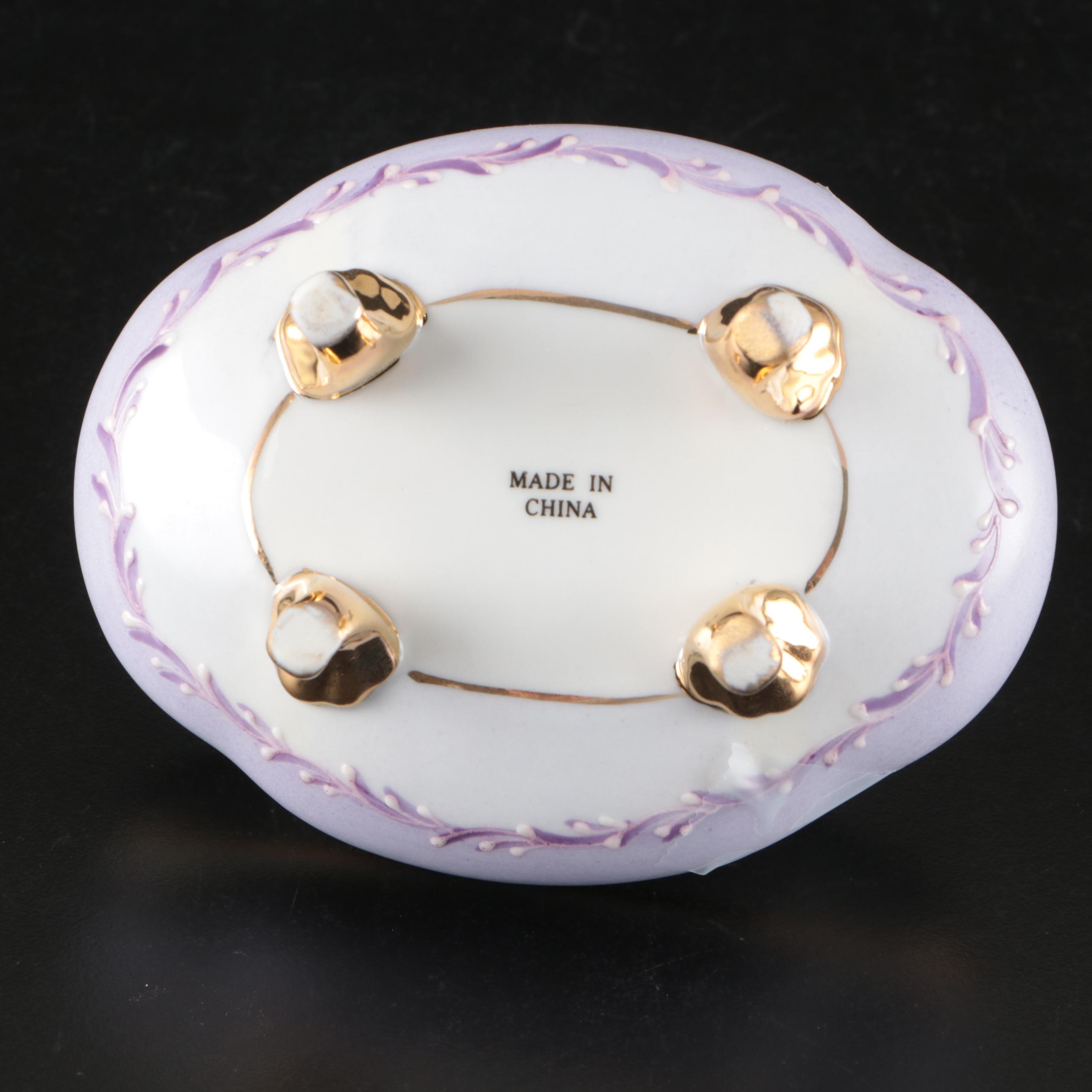 Porcelain Treasures Lavender Hydrangea Tea Set, Pitcher, Tray, and More