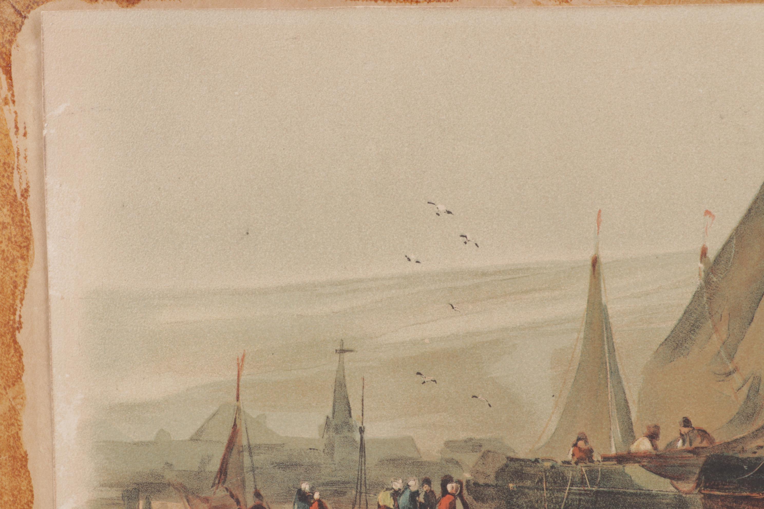 Chromolithograph after Sydney A. Mulholland of Workers in Harbor Scene, 1897