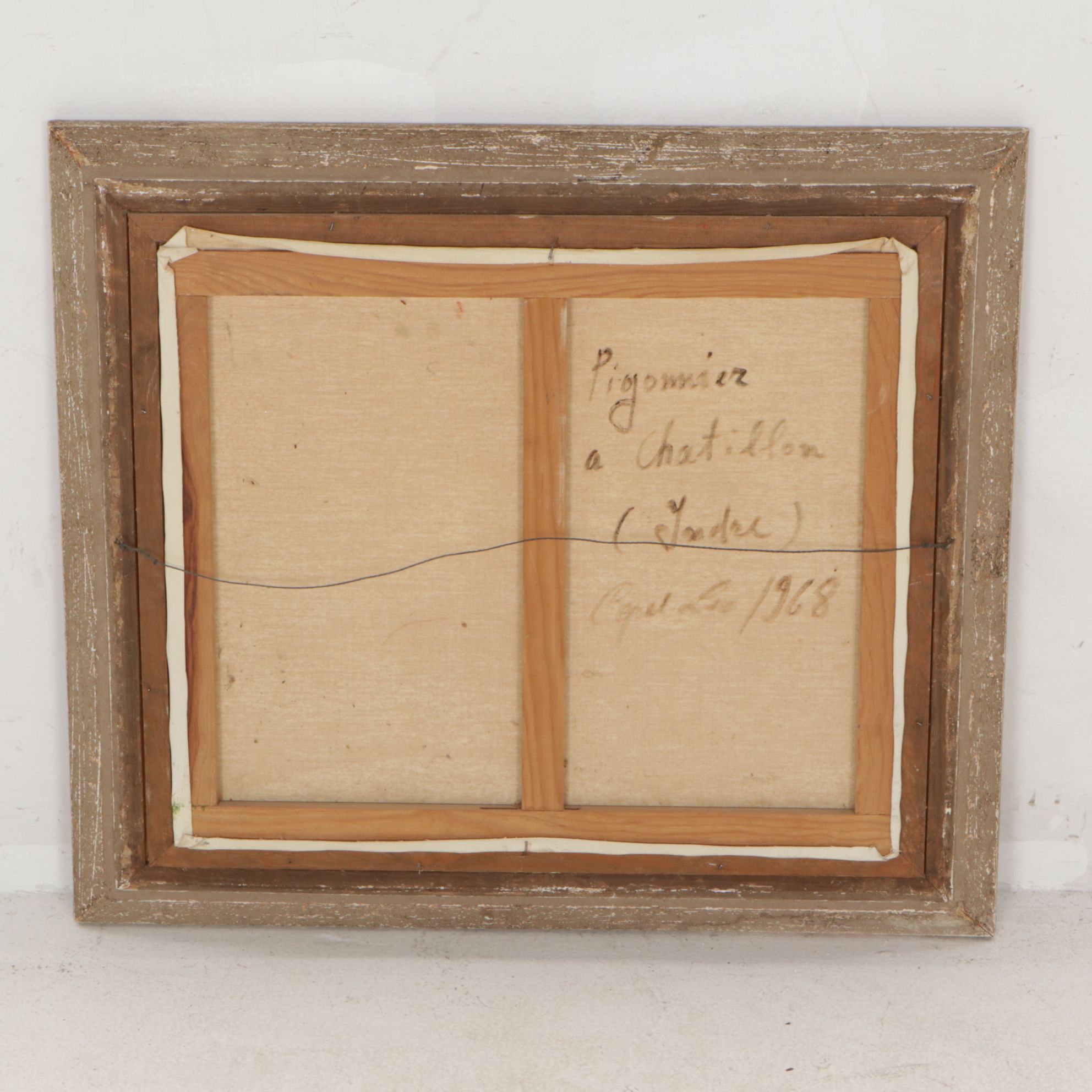 Romantic Realistic Oil Painting of a Dovecote on Riverfront Landscape, 1968