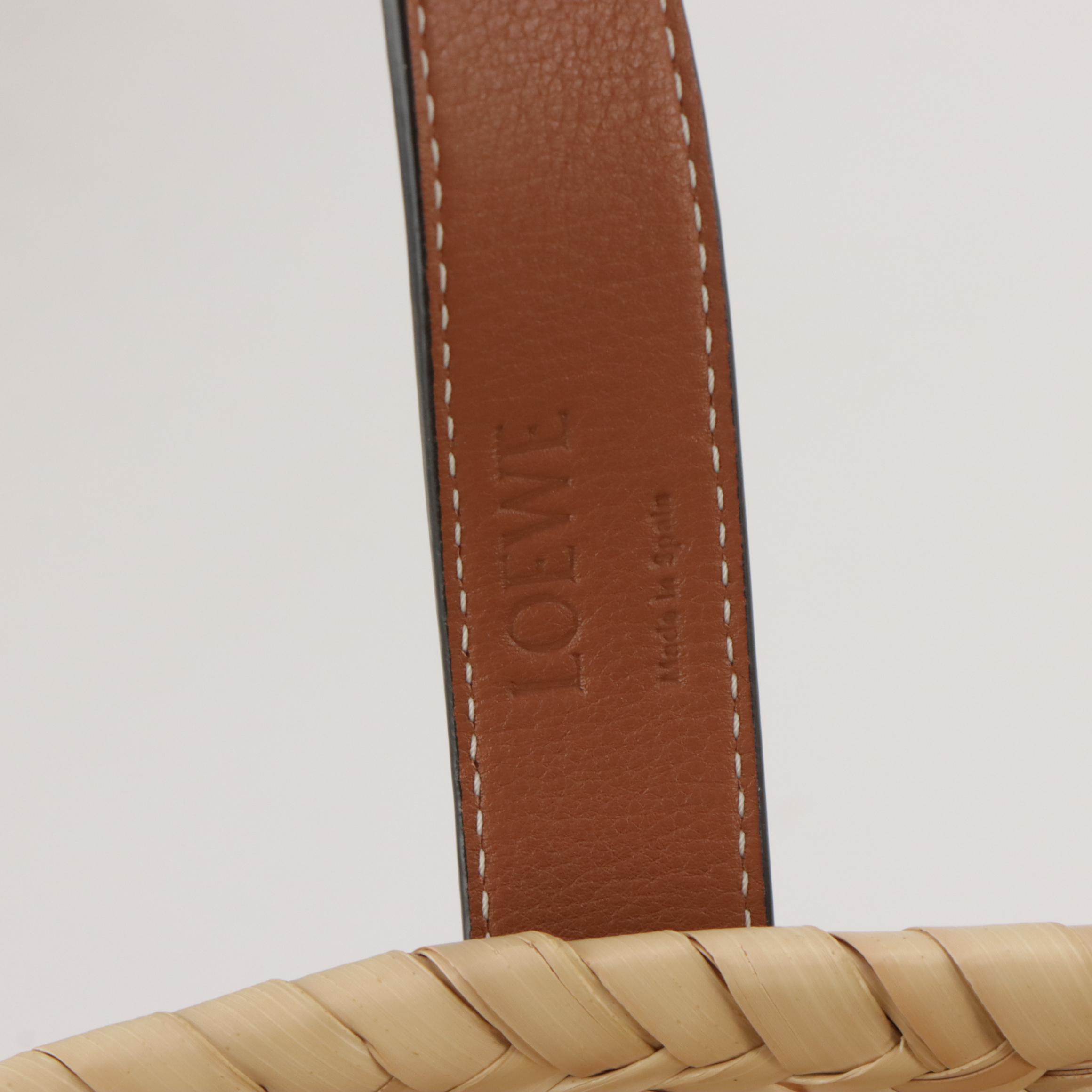 Loewe Anagram Basket Bag in Woven Palm Leaf and Leather Trim