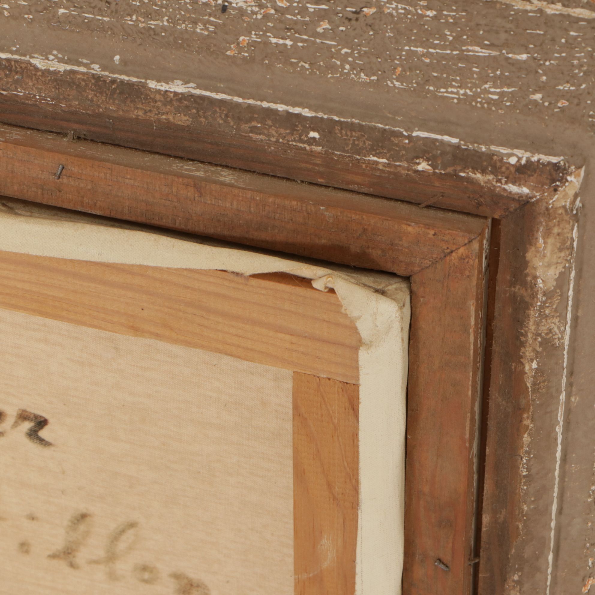 Romantic Realistic Oil Painting of a Dovecote on Riverfront Landscape, 1968