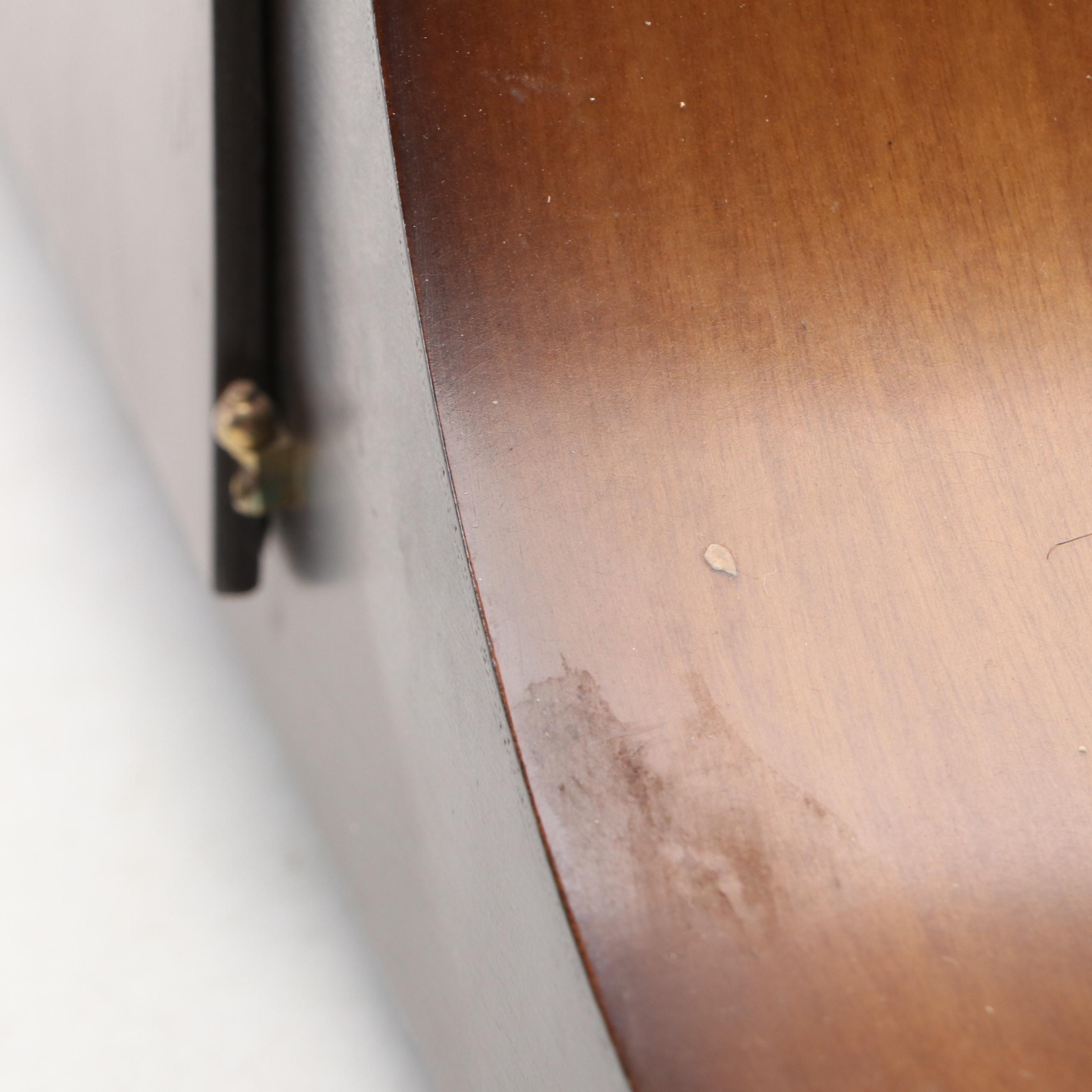 Bulova Wood with Brass Decals Mantel Clock