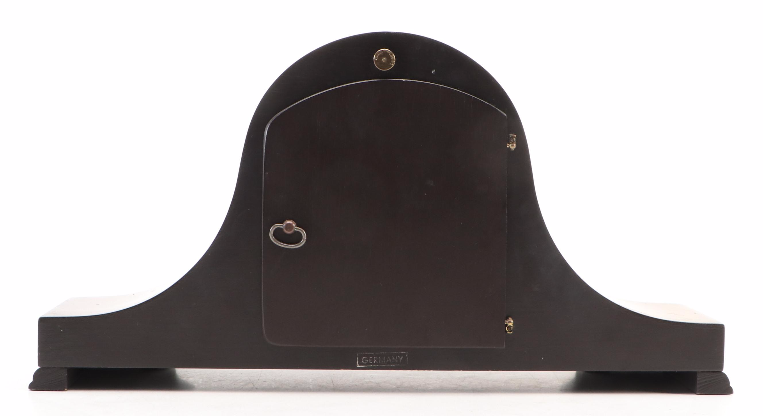 Bulova Wood with Brass Decals Mantel Clock