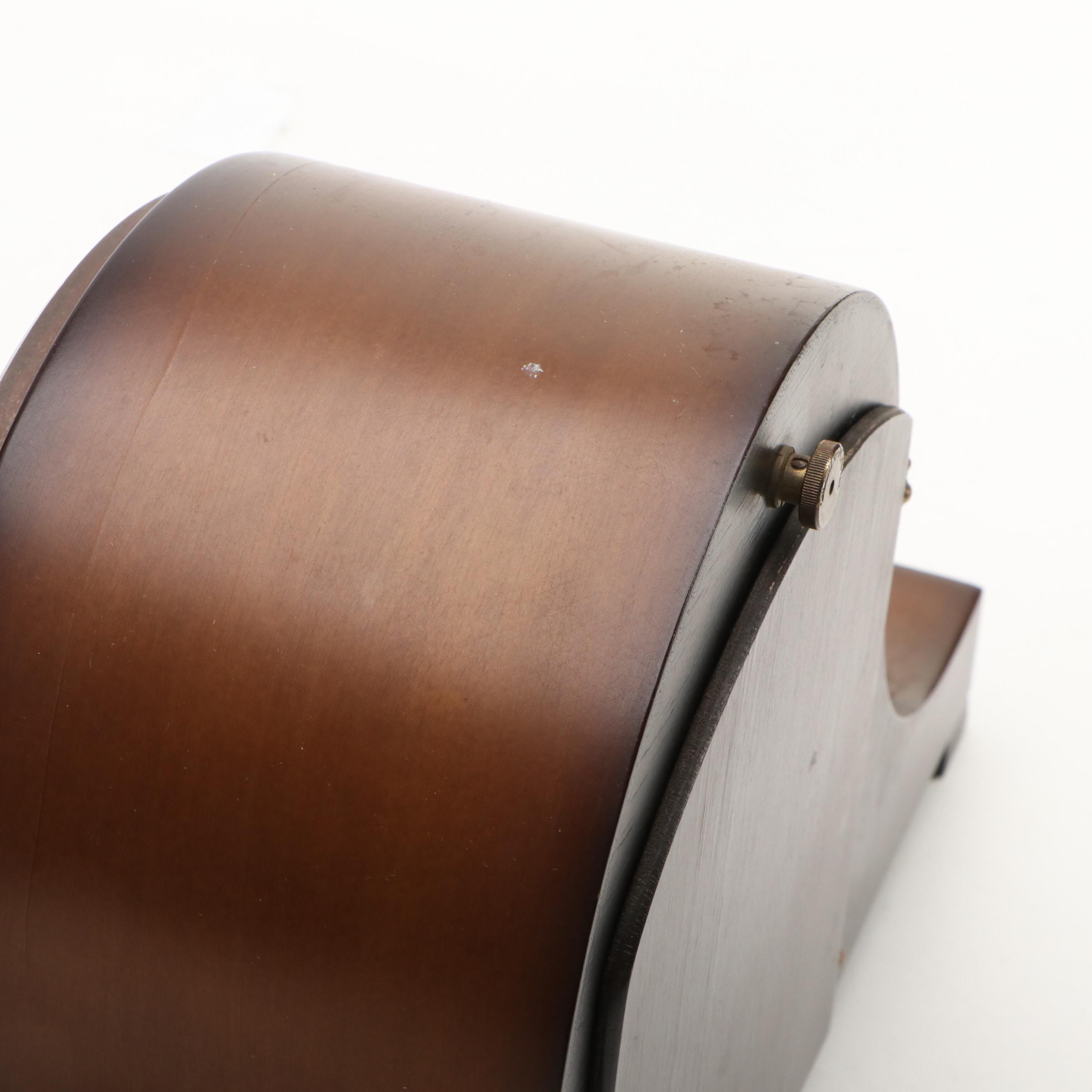 Bulova Wood with Brass Decals Mantel Clock