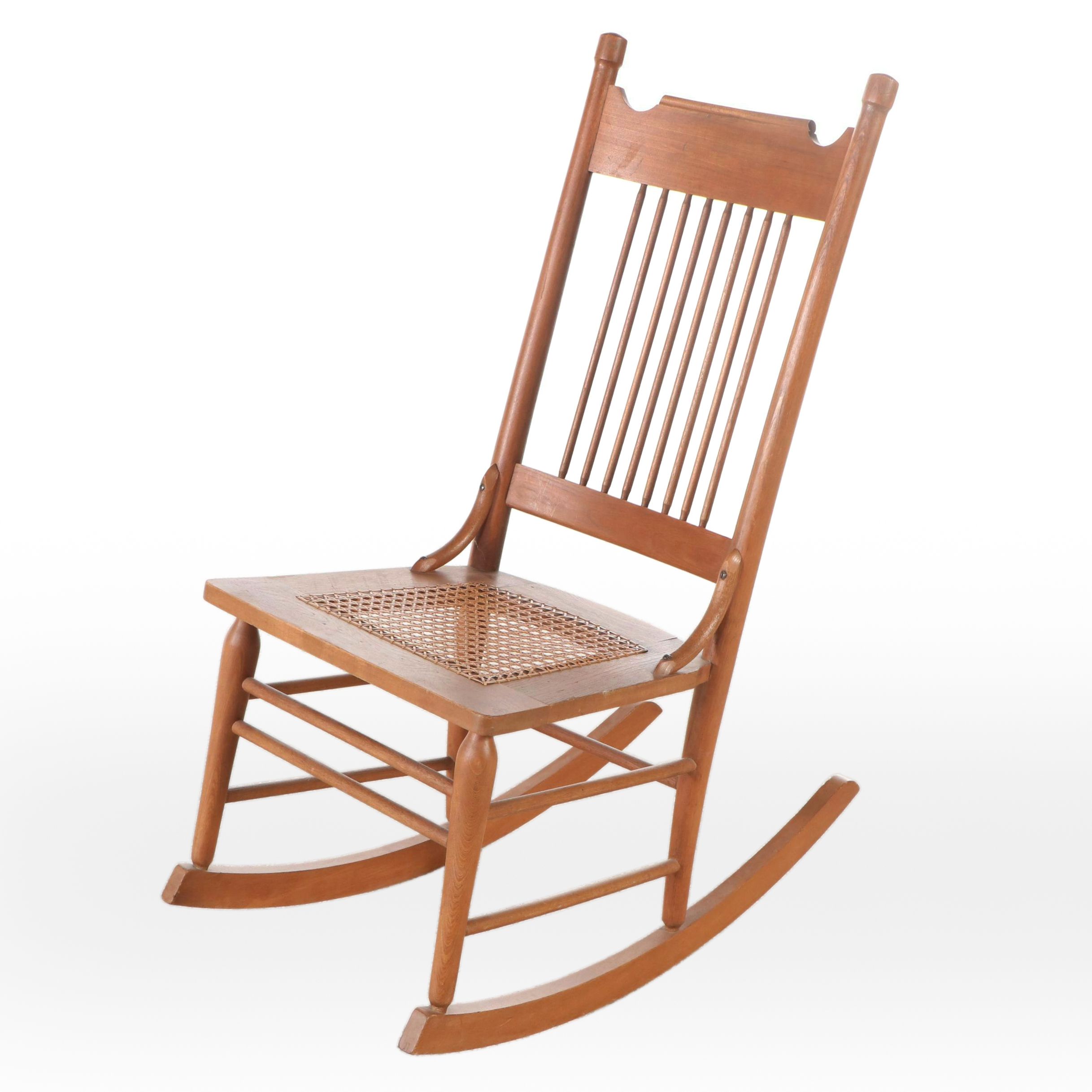 Rocking Chair with Rattan Seat