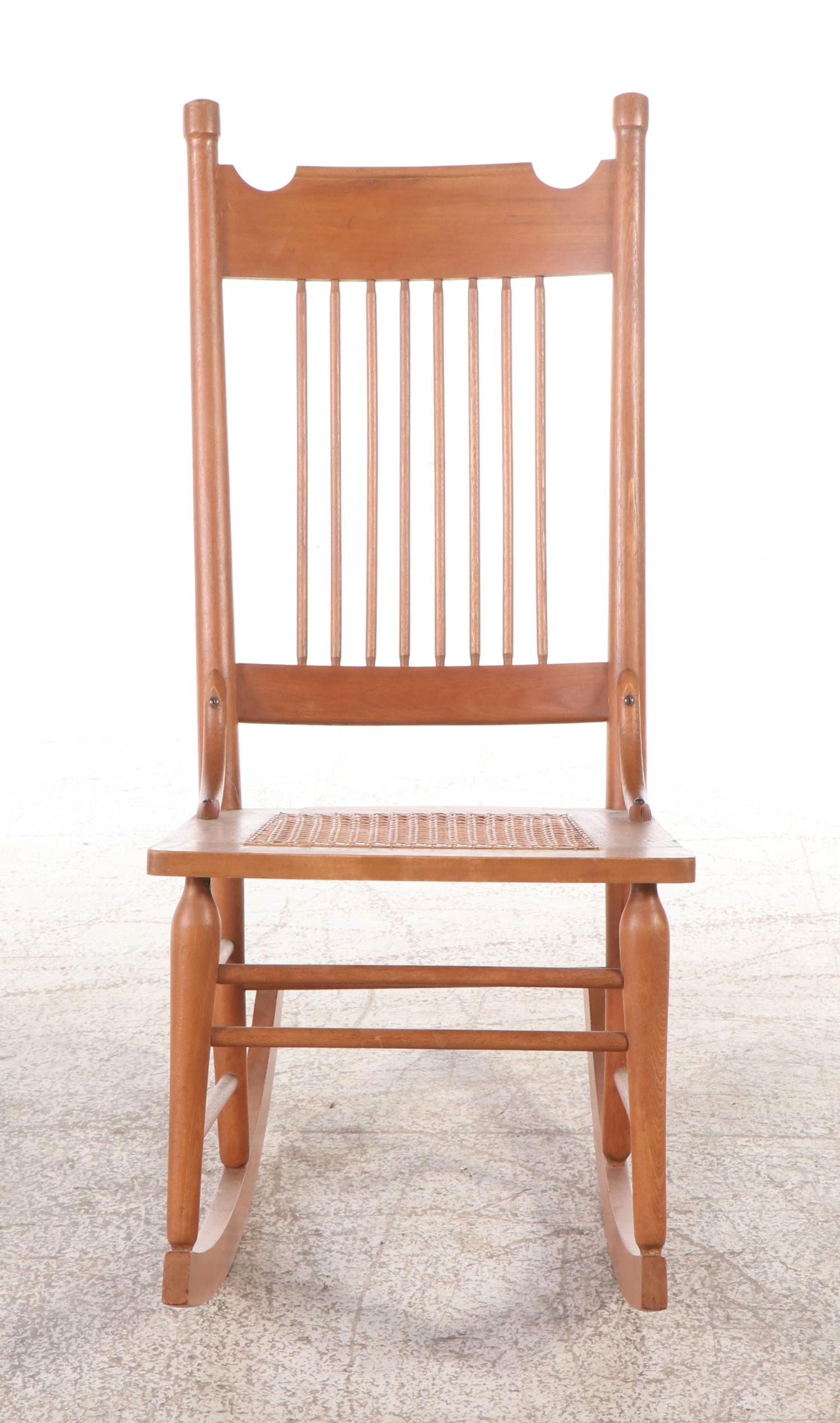 Rocking Chair with Rattan Seat