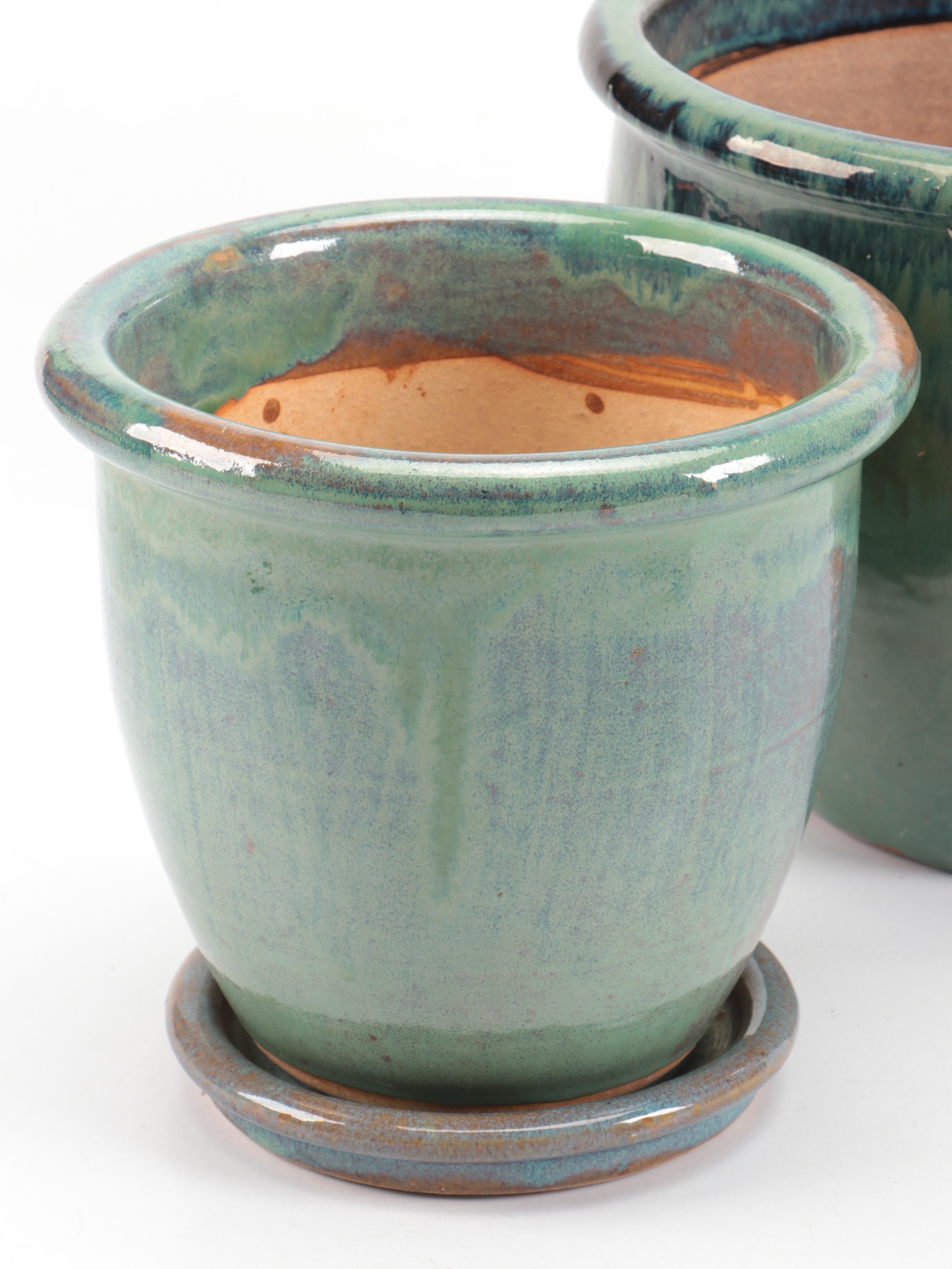 Drip Glazed and Other Ceramic Planters