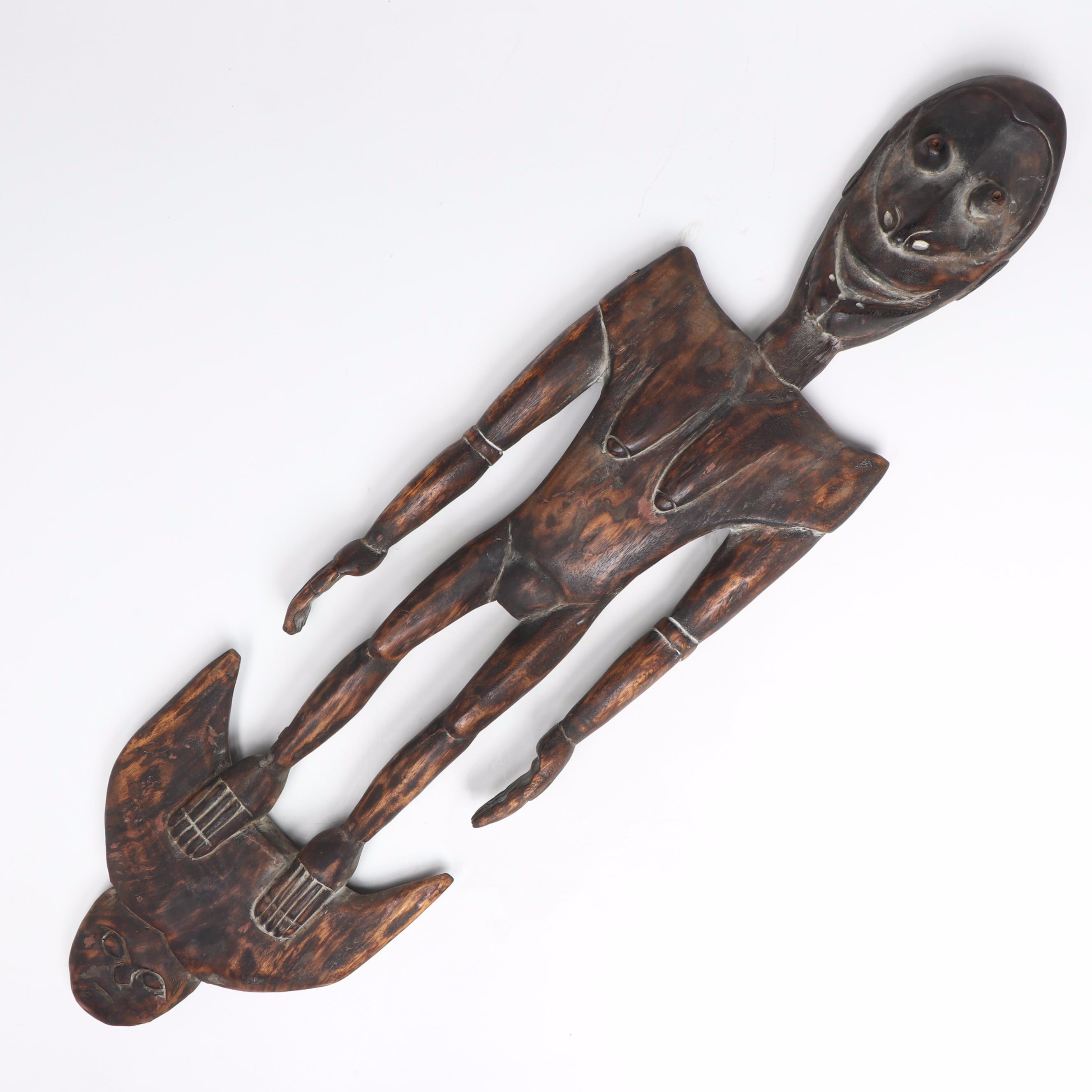PNG Sepik River Iatmul Female Figure Food Suspension Hook