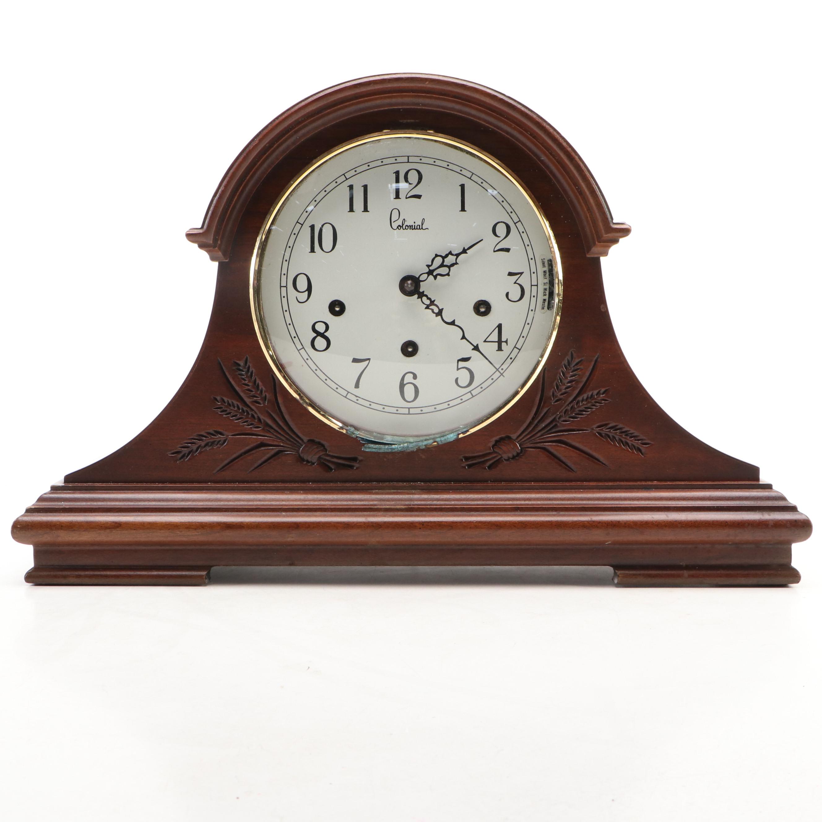 Colonial Carved Wheat Wood Mantel Cock