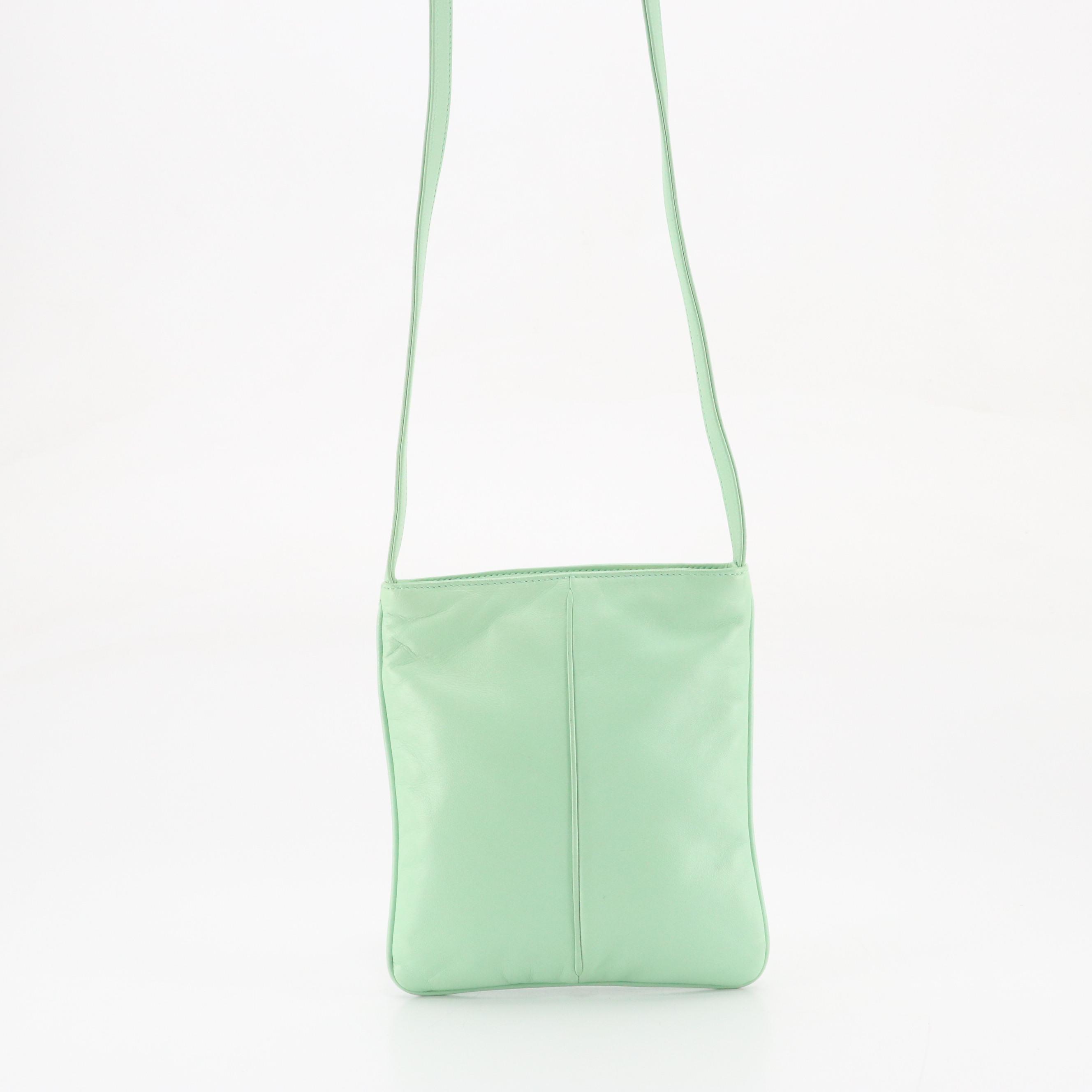 Loewe Anagram Embossed Crossbody Bag in Seafoam Green Calfskin Leather