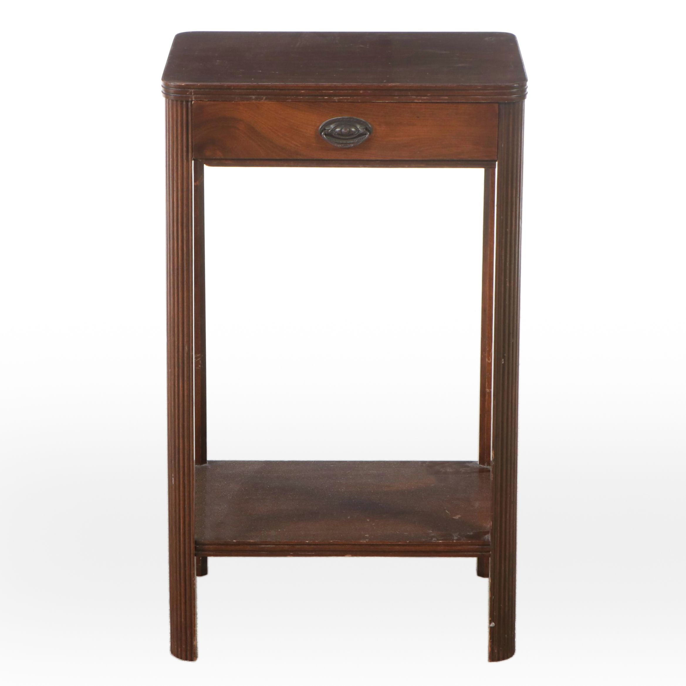 Klode Mahogany Finish Two-Tiered Side Table