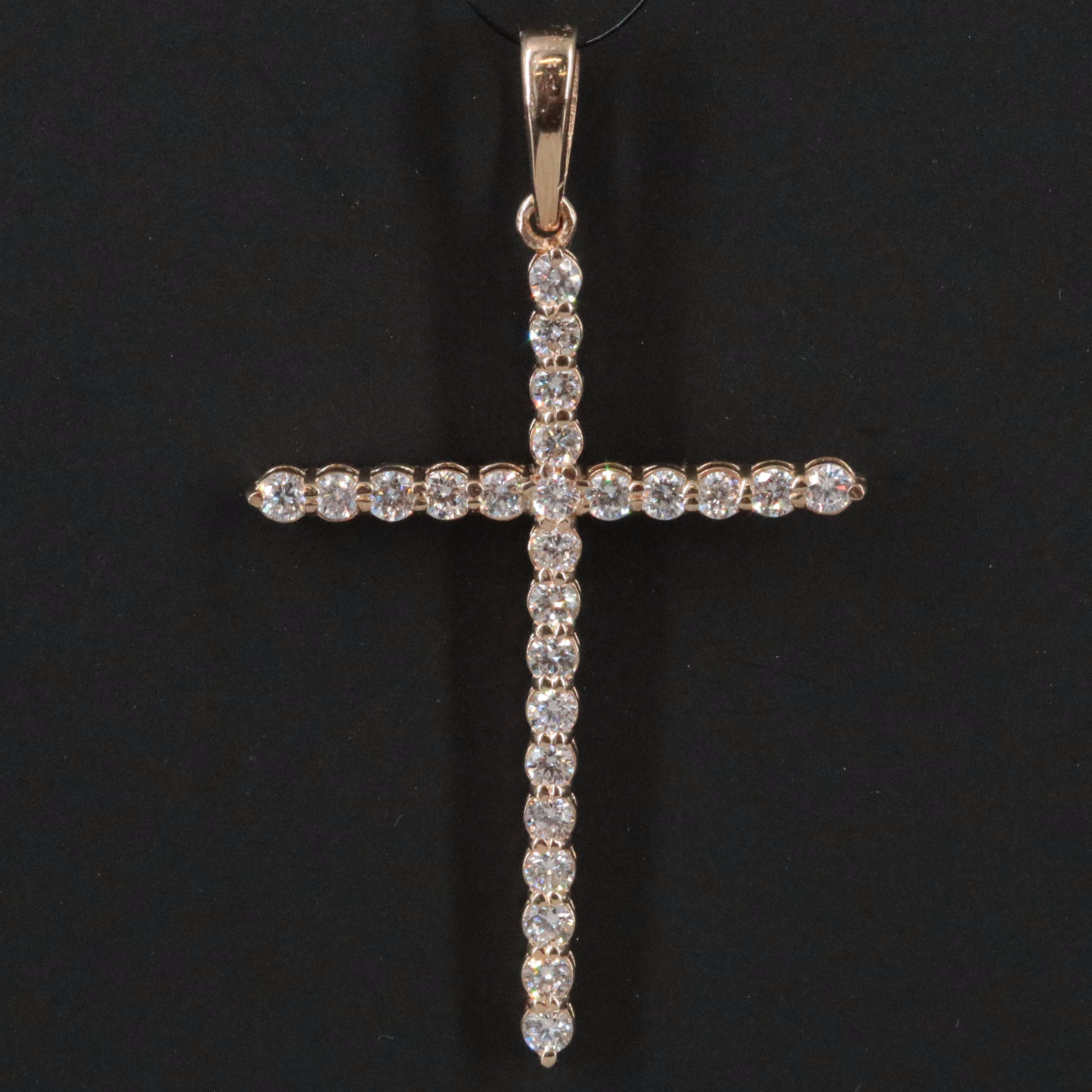 14K 1.00 CTW Lab Grown Diamond Cross Pendant