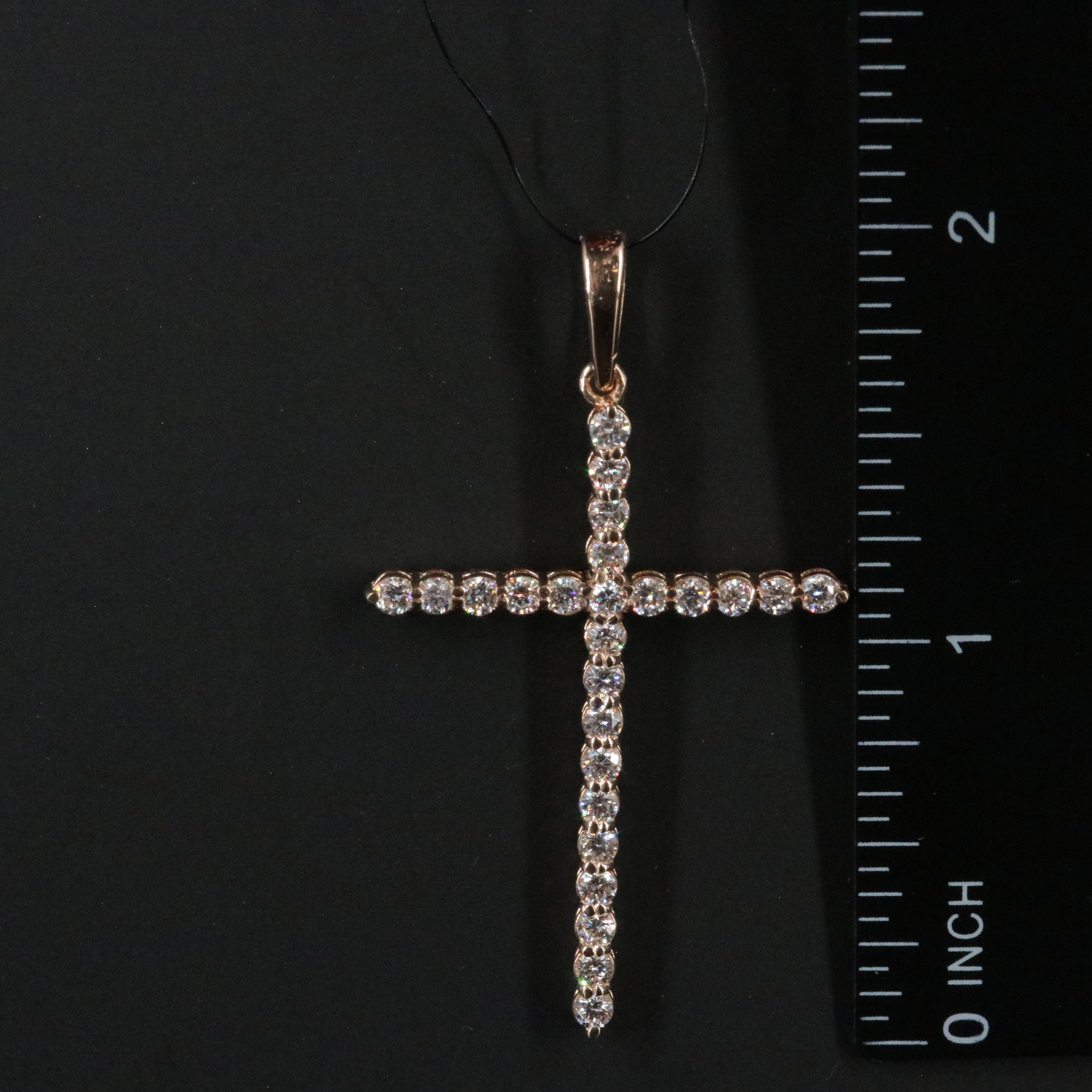 14K 1.00 CTW Lab Grown Diamond Cross Pendant