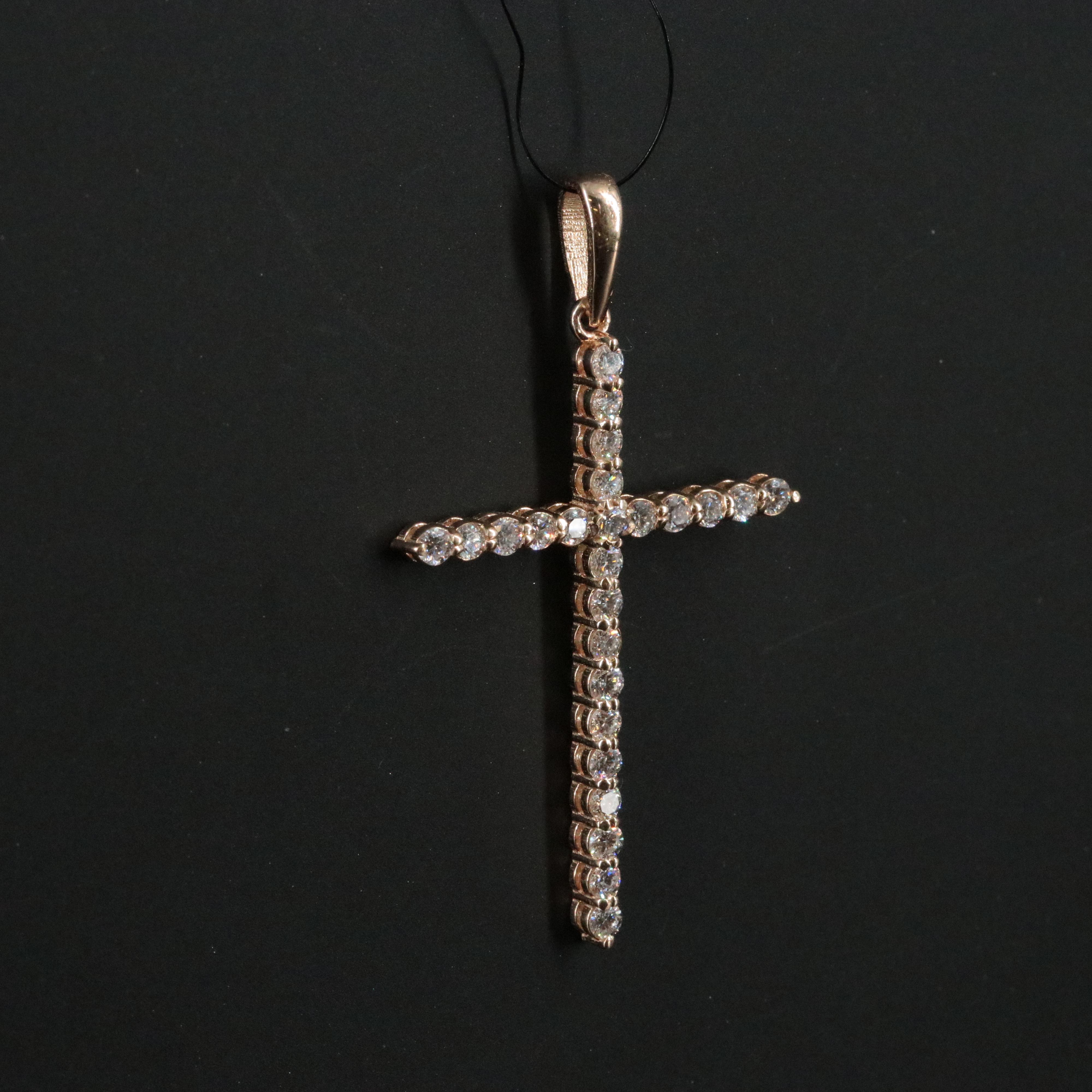 14K 1.00 CTW Lab Grown Diamond Cross Pendant