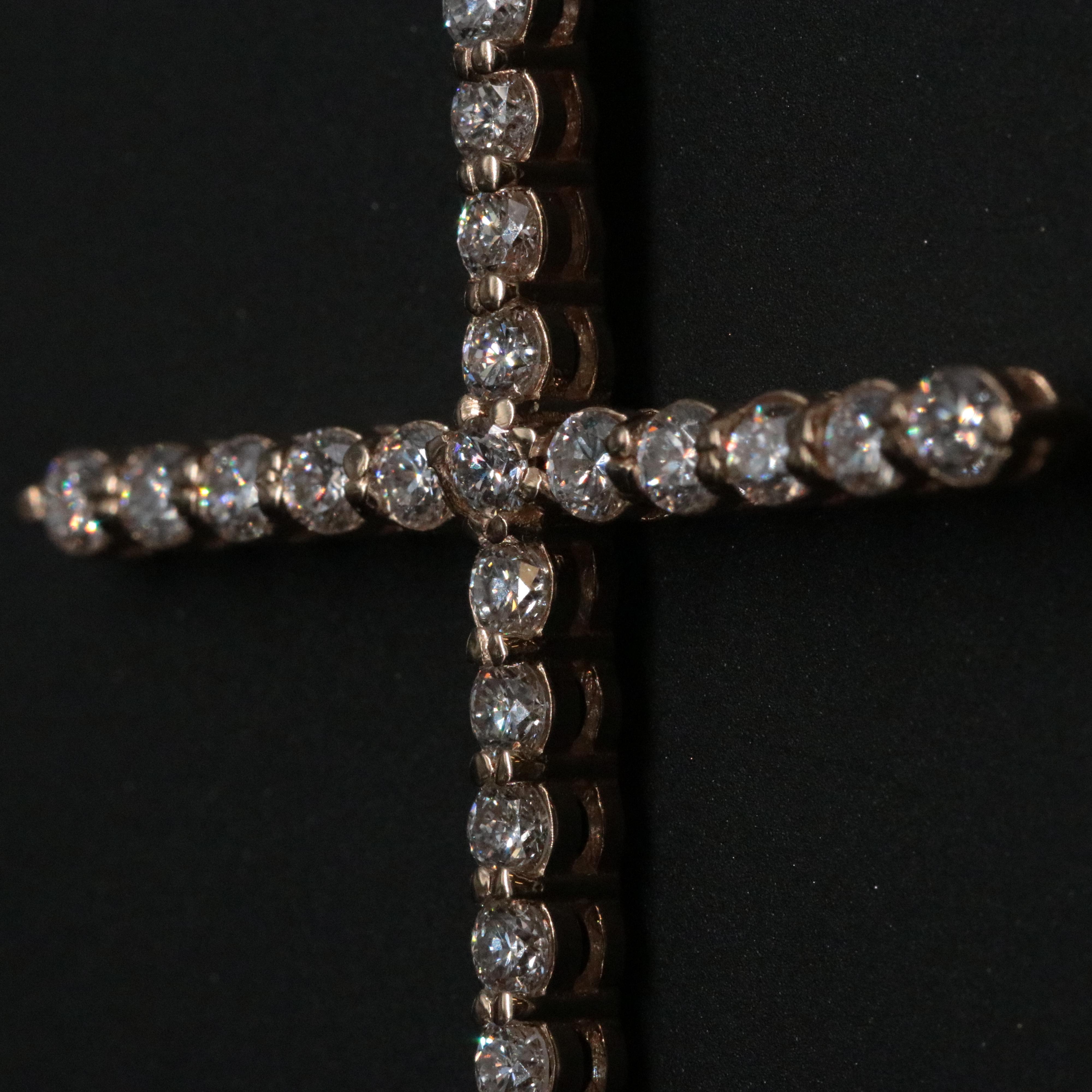 14K 1.00 CTW Lab Grown Diamond Cross Pendant