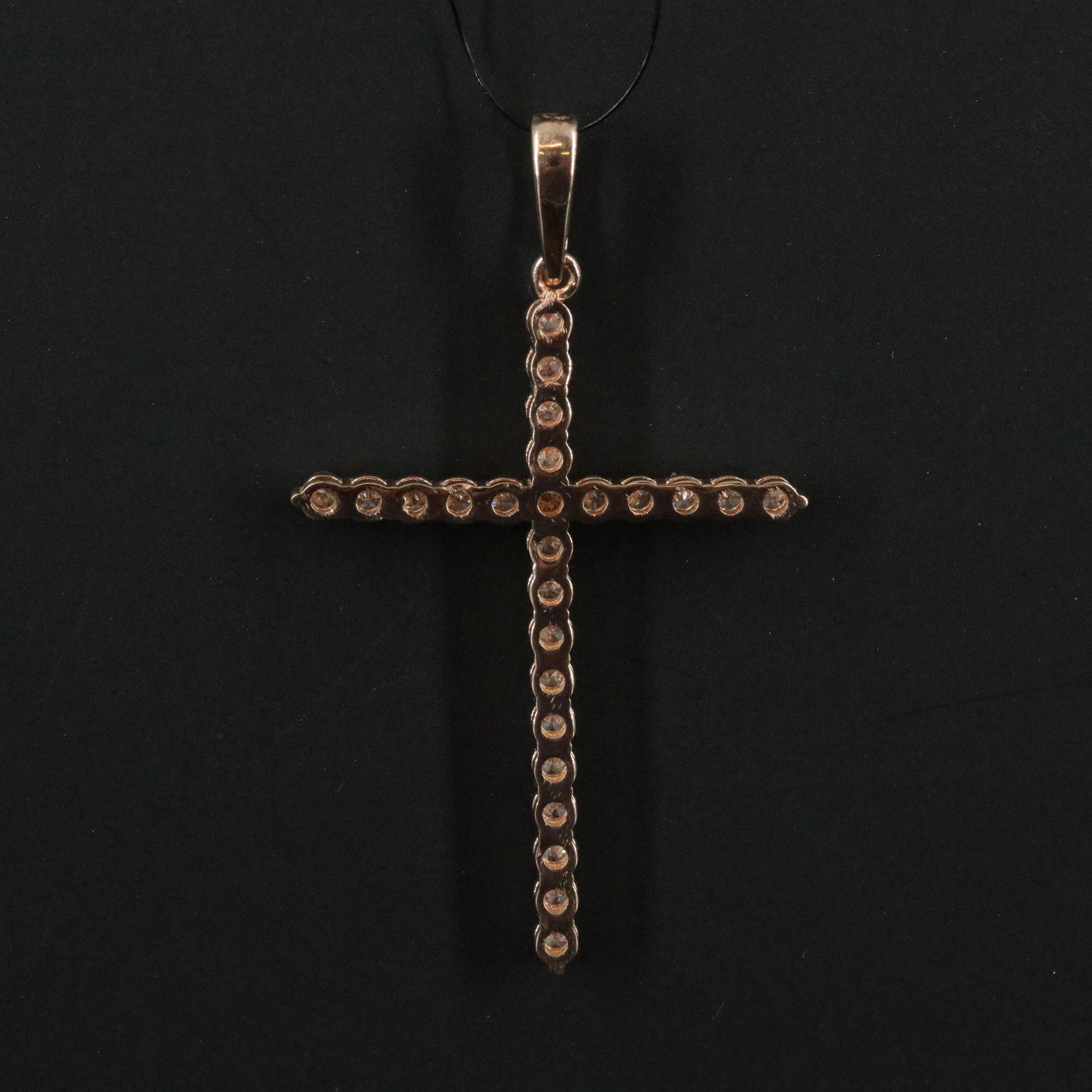 14K 1.00 CTW Lab Grown Diamond Cross Pendant