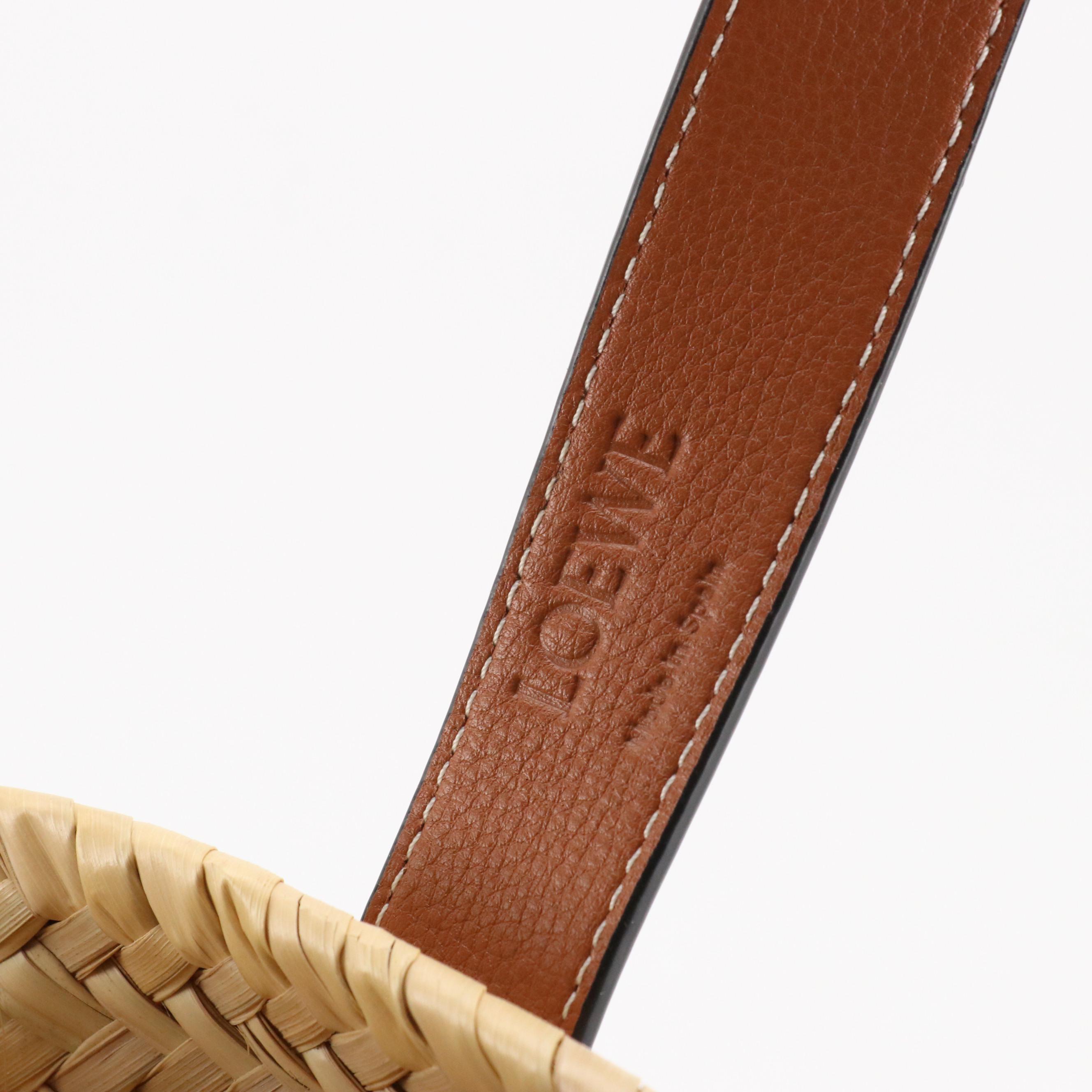 Loewe Small Anagram Basket Bag in Woven Palm Leaf and Leather Trim