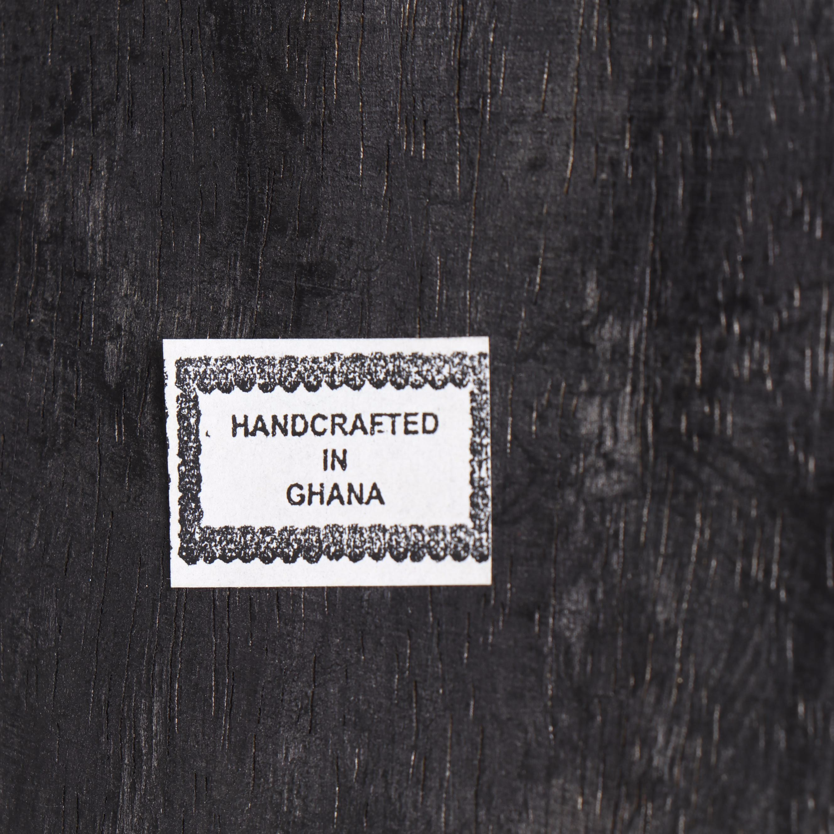 Handcrafted Wooden Elephant Accent Table with Beaded Embellishments