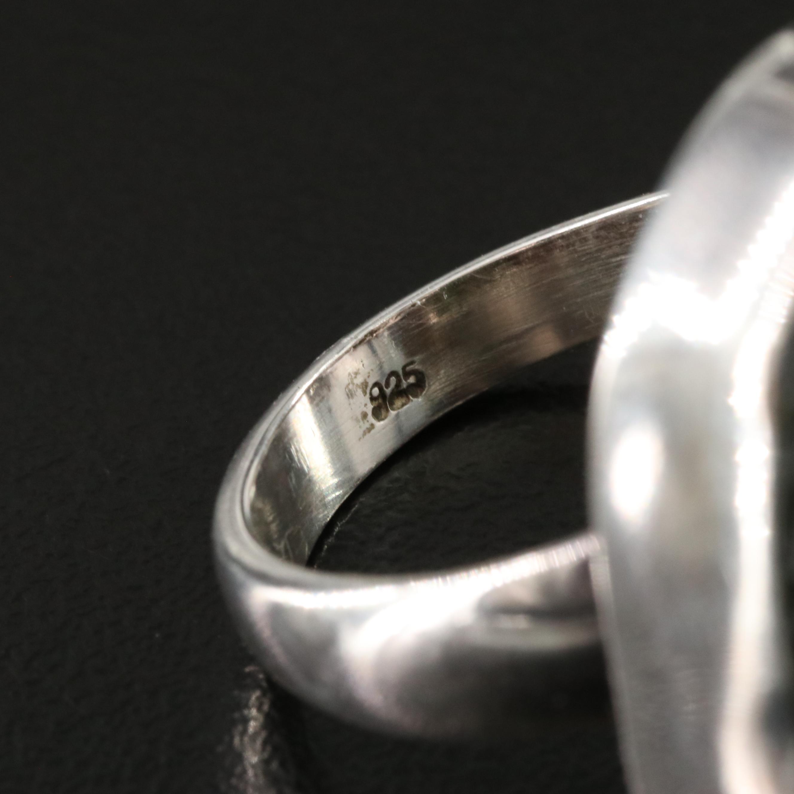 Sterling Moldavite Ring