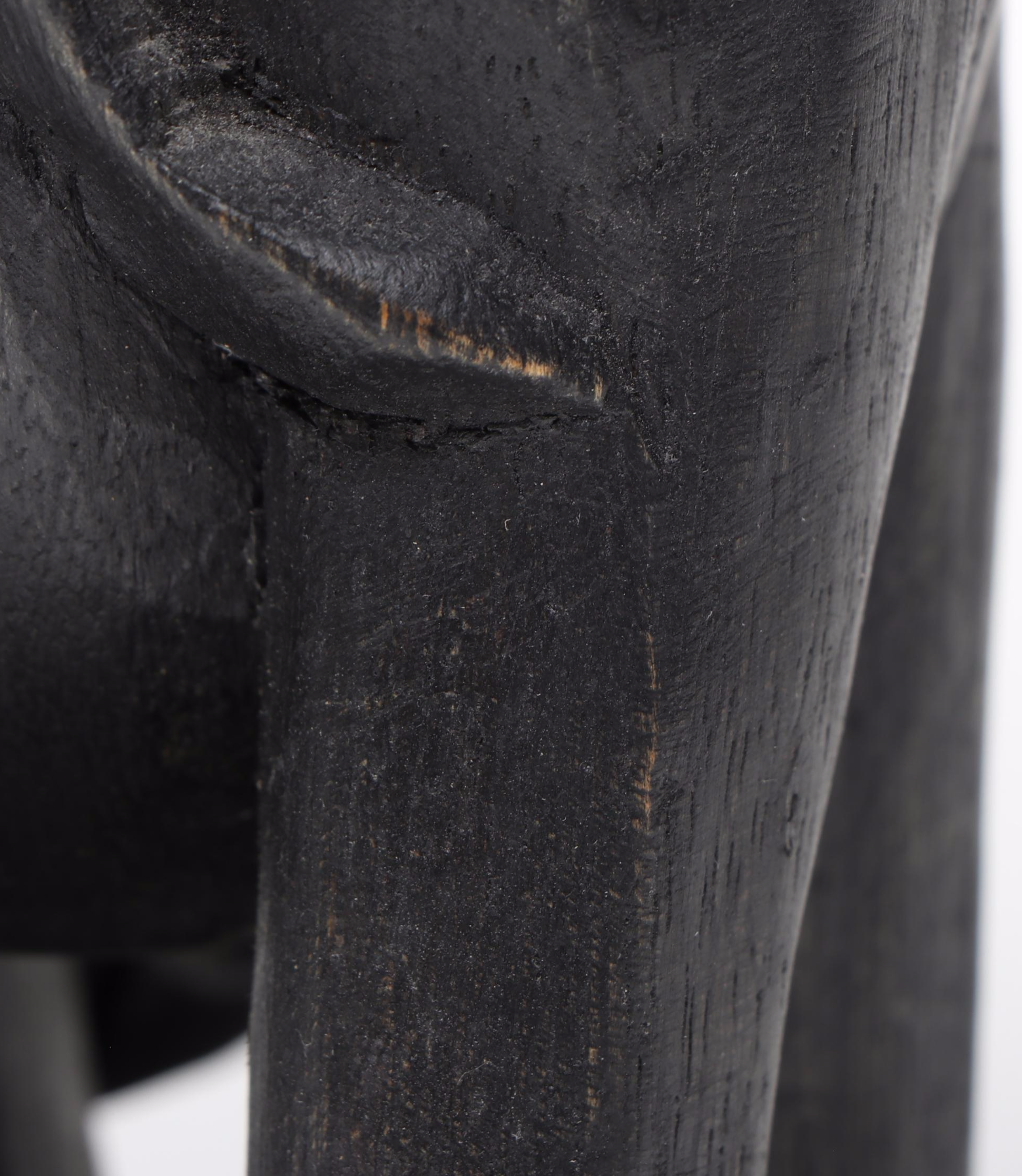 Handcrafted Wooden Elephant Accent Table with Beaded Embellishments