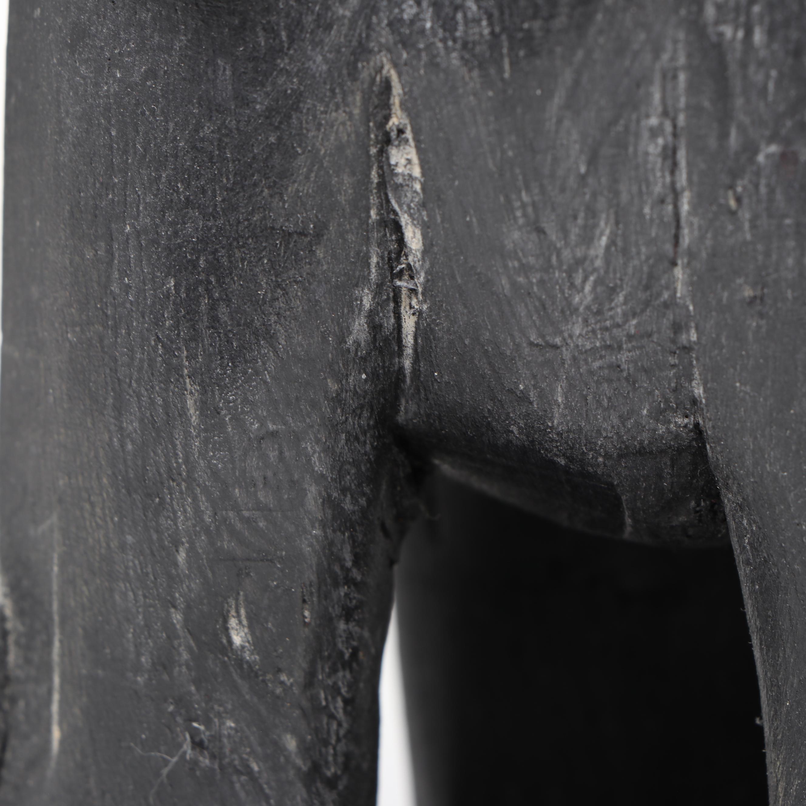 Handcrafted Wooden Elephant Accent Table with Beaded Embellishments