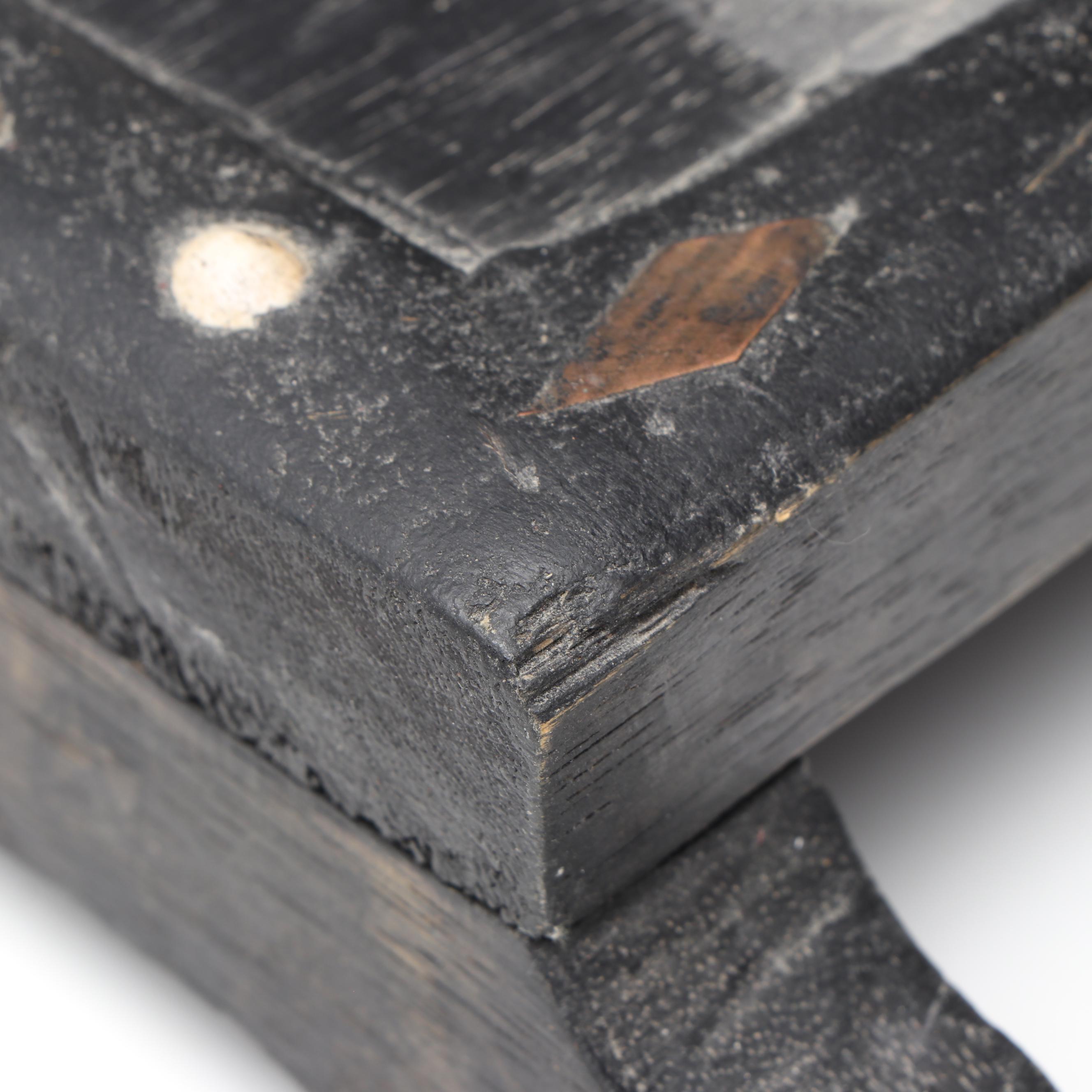 Handcrafted Wooden Elephant Accent Table with Beaded Embellishments