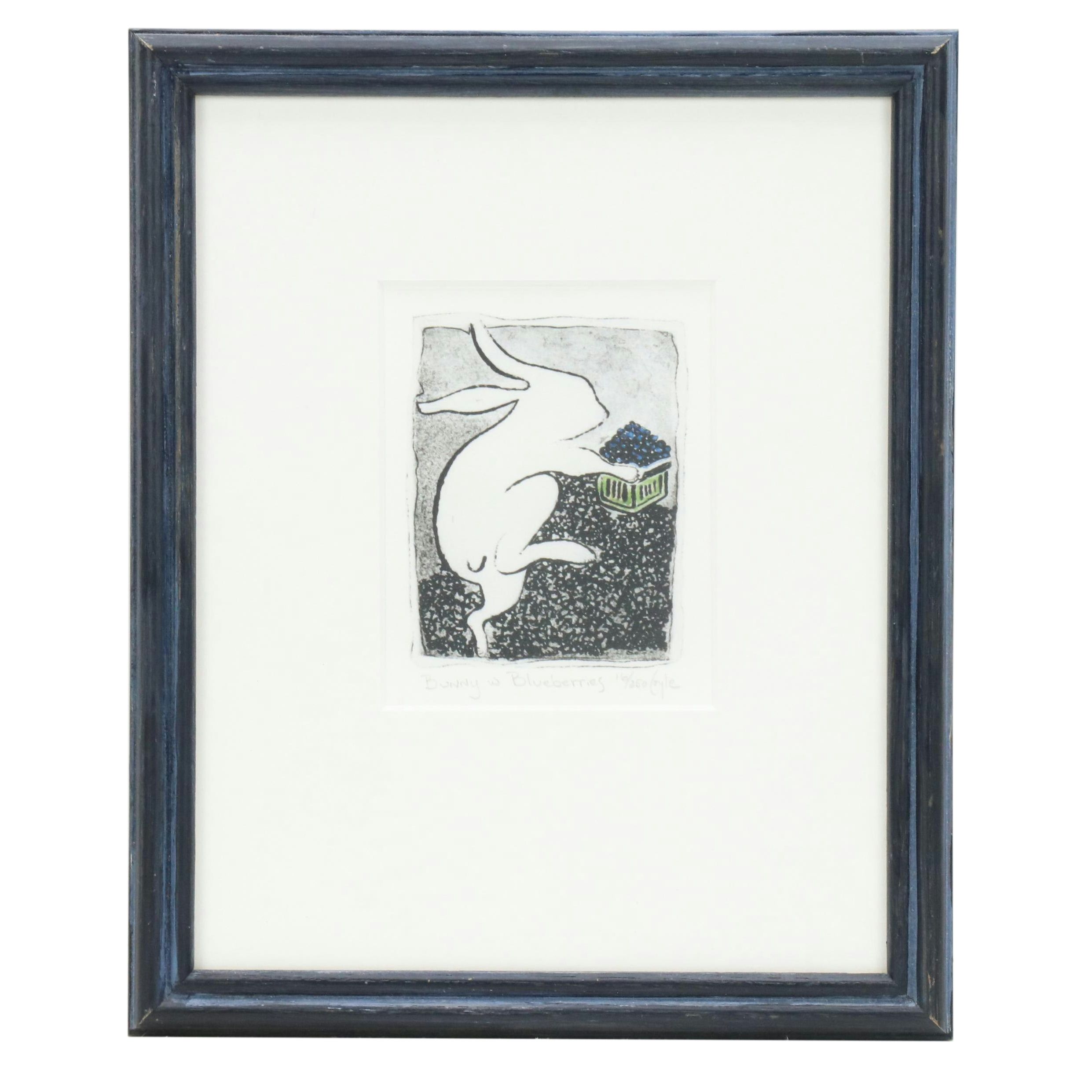 Giclée "Bunny w Blueberries"