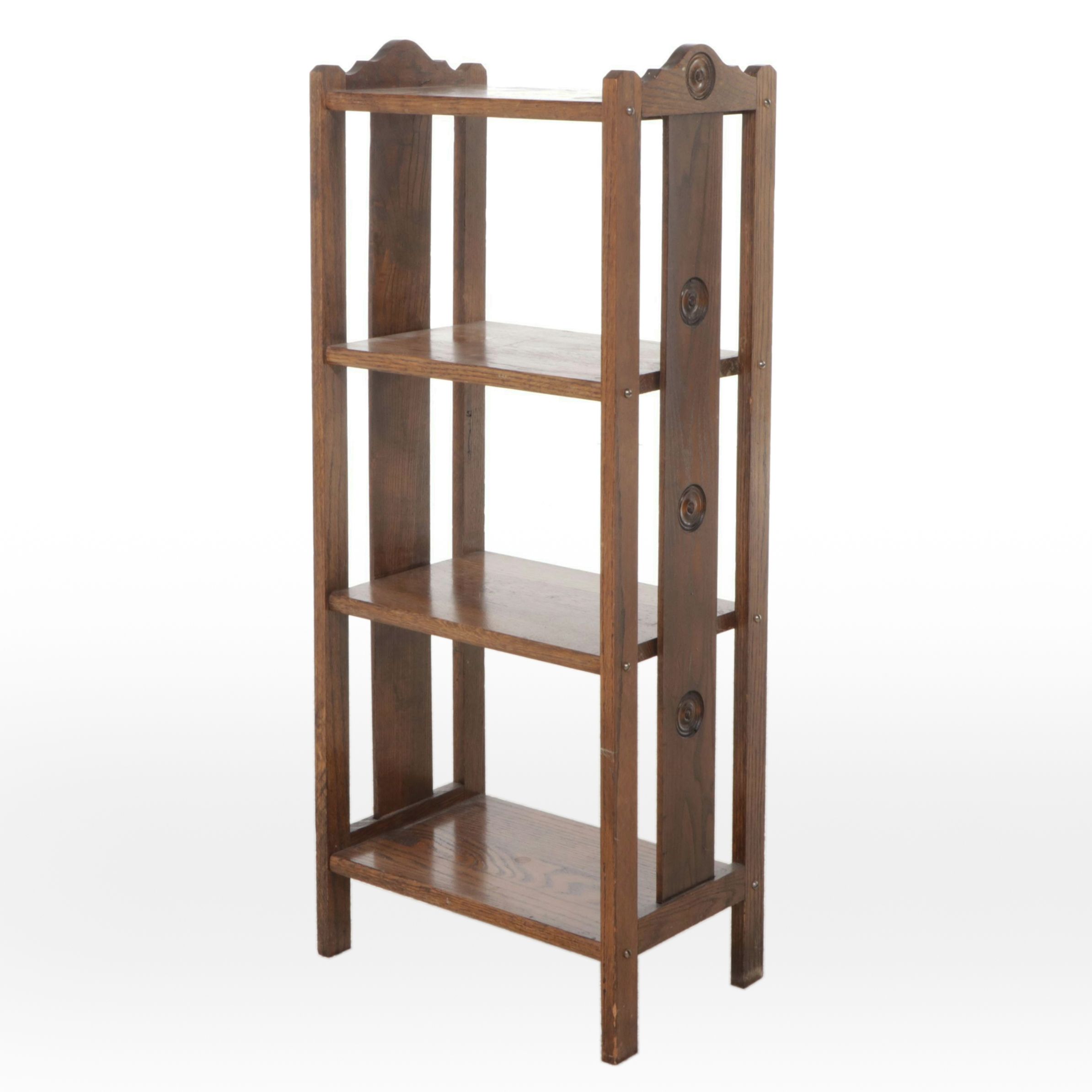 Arts & Crafts Style Oak Shelf Bookcase, 20th Century